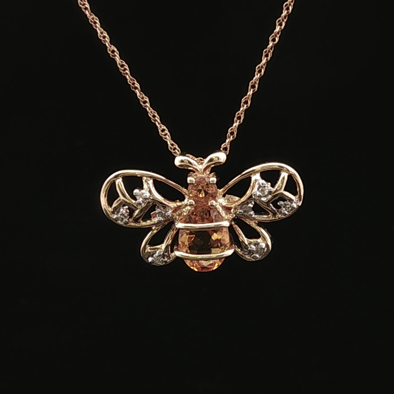 Beryla 10K Yellow Gold Citrine Bee Necklace