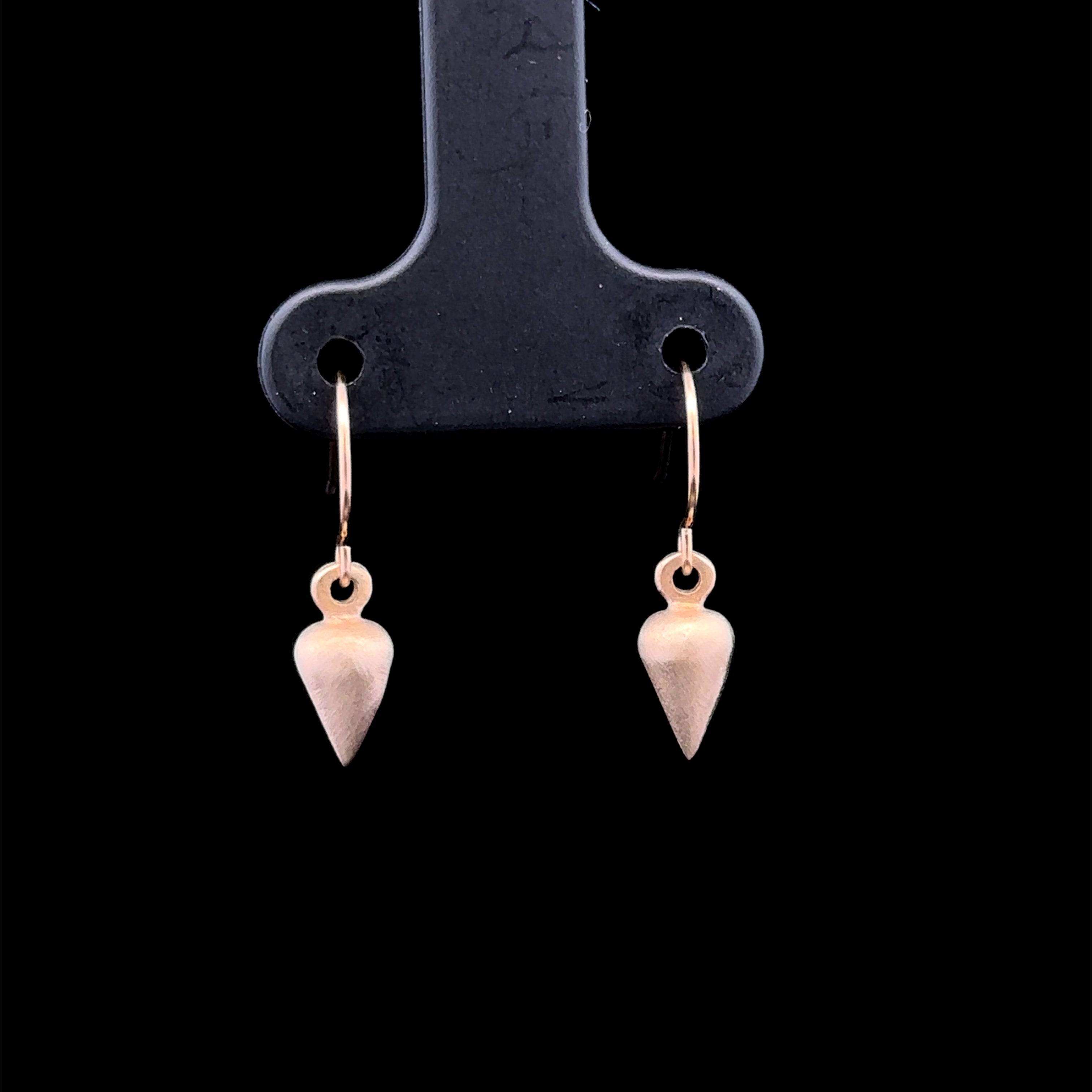 Jimena yellow gold satin tumbler drop earrings
