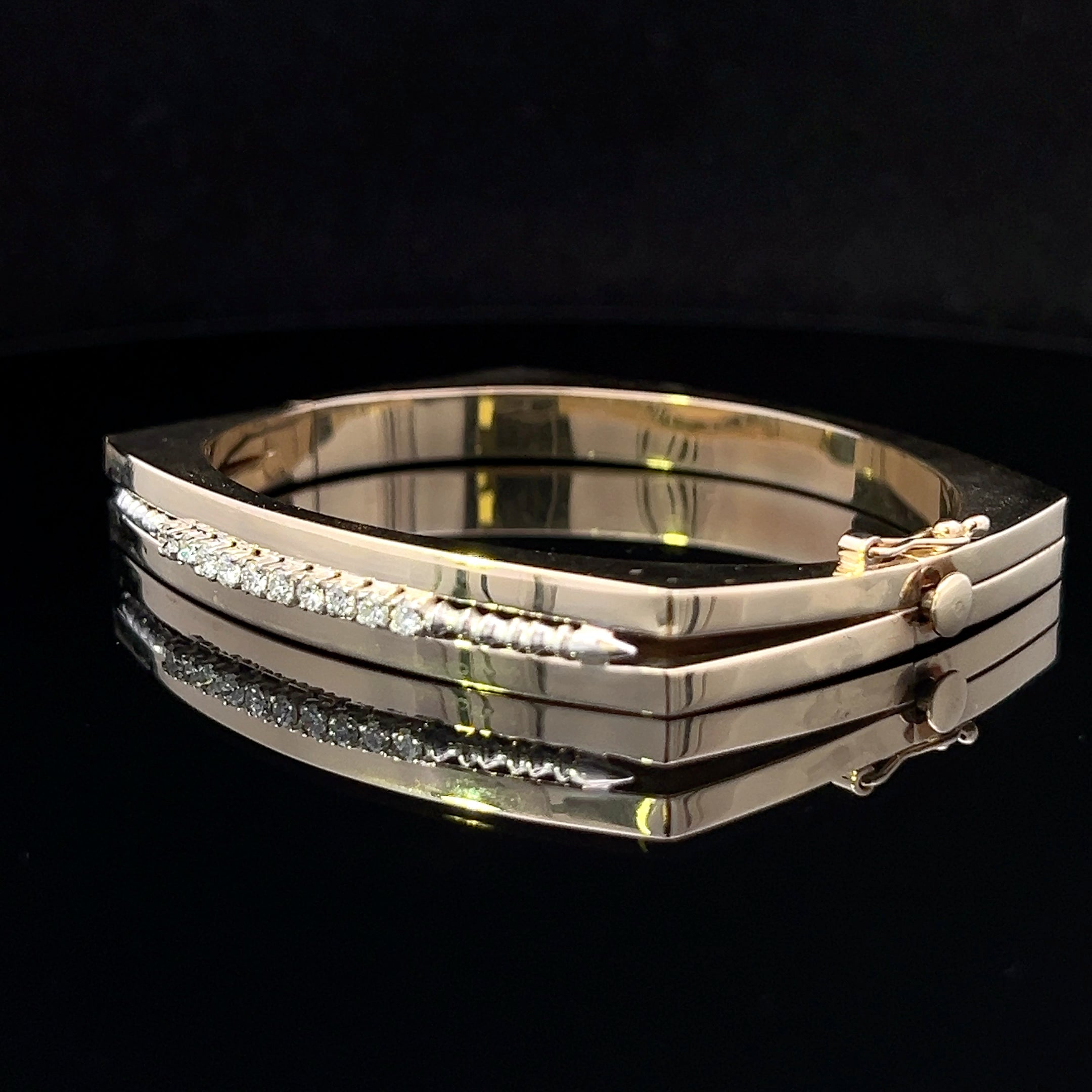 Teresa 14K Yellow Gold .30 CTW Diamond Bangle Bracelet