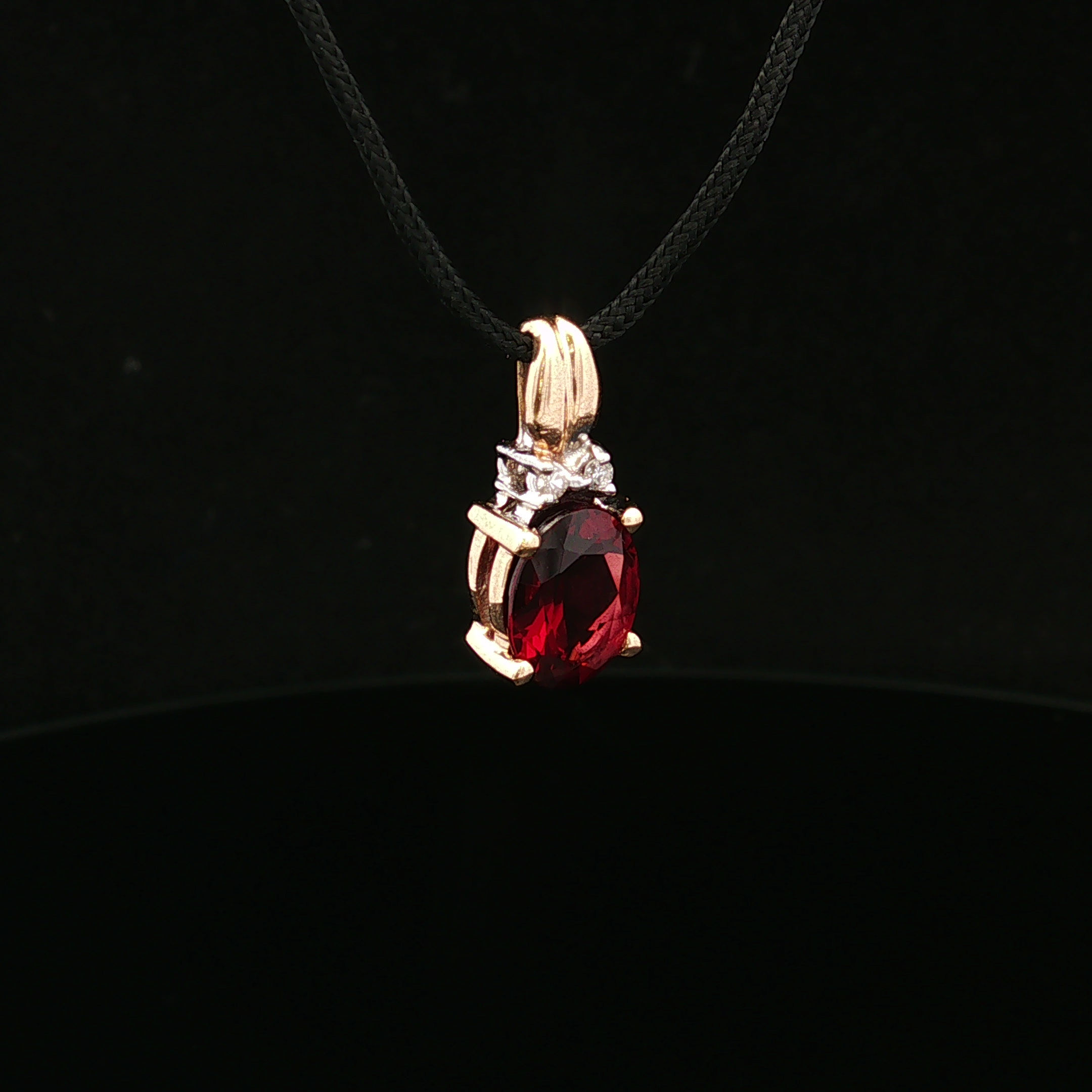 Esmerose 14K Yellow Gold Garnet & Diamond Pendant