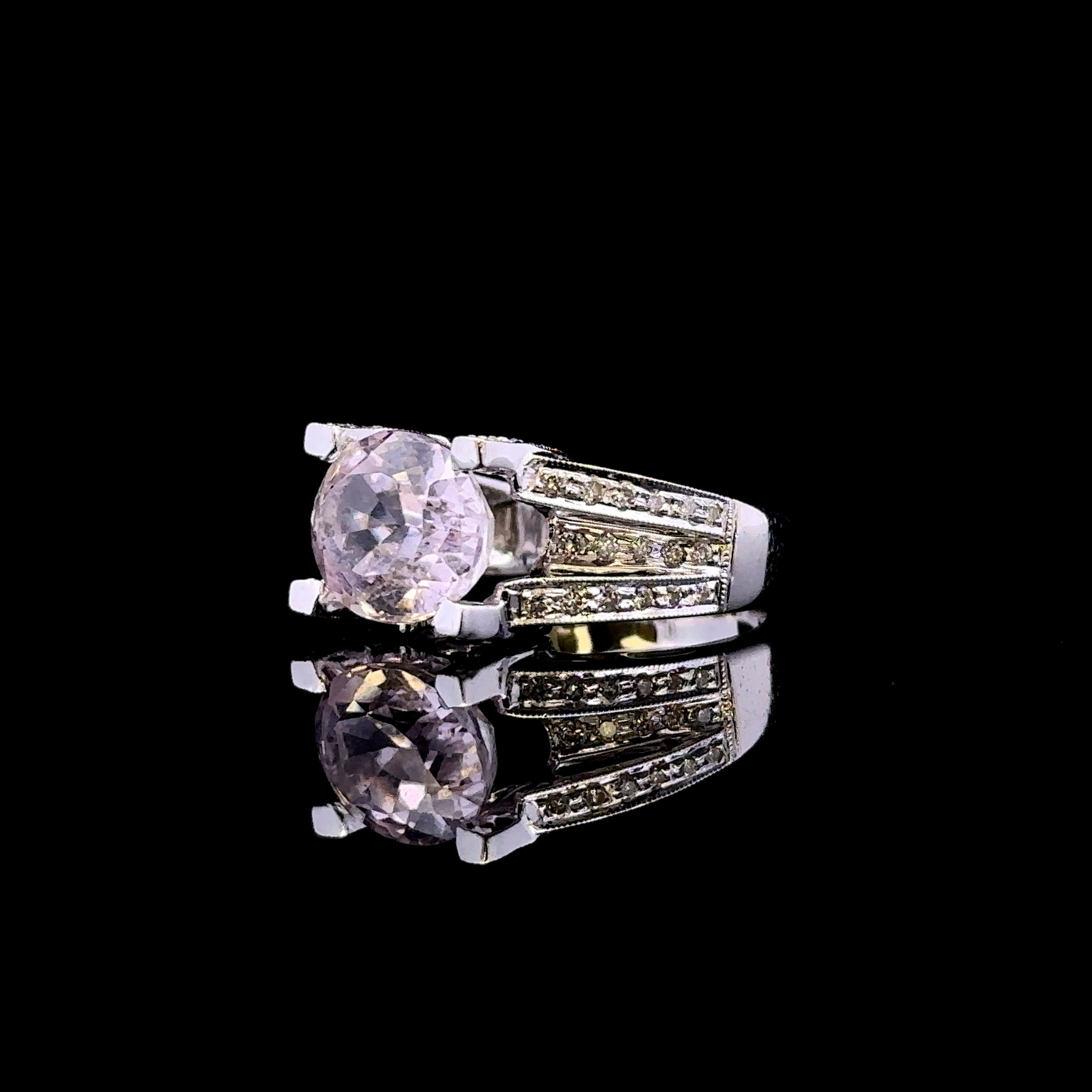 Bexley 14K White Gold Morganite and Diamond Ring