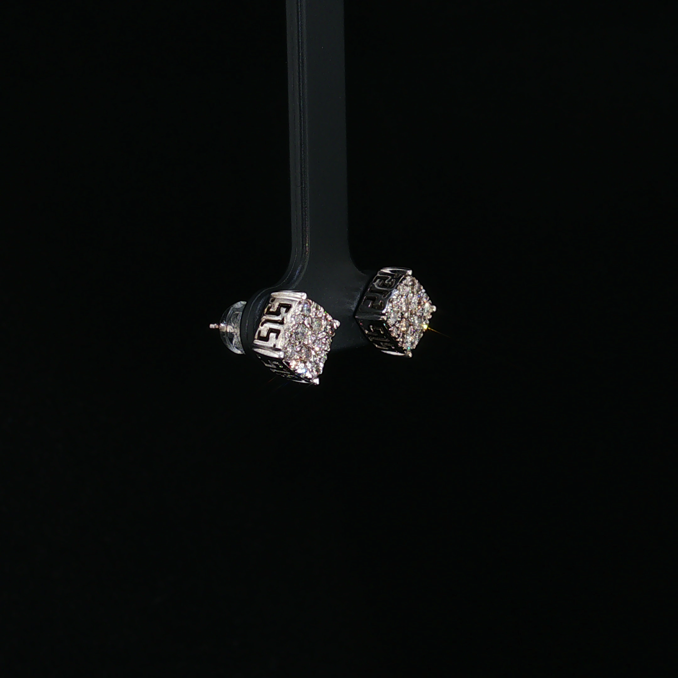 Alora 10K White Gold Cluster Diamond Stud Earrings