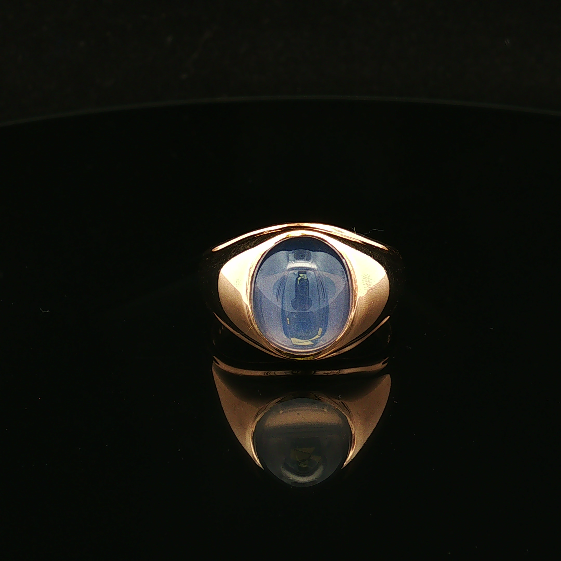 Casen 10K Yellow Gold Synthetic Chalcedony Ring