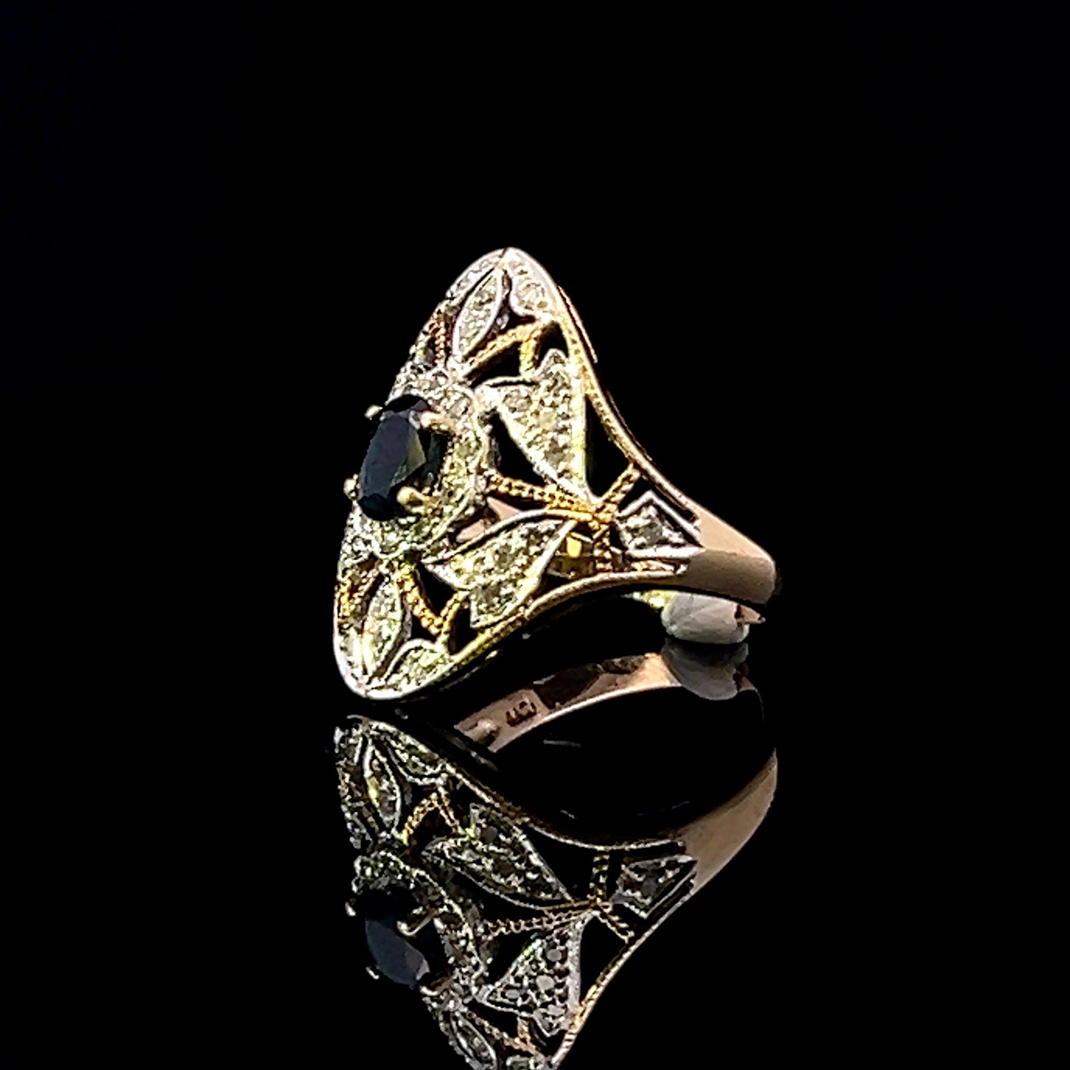 Kate 14K Two-Tone Oval Sapphire & Diamond Ring