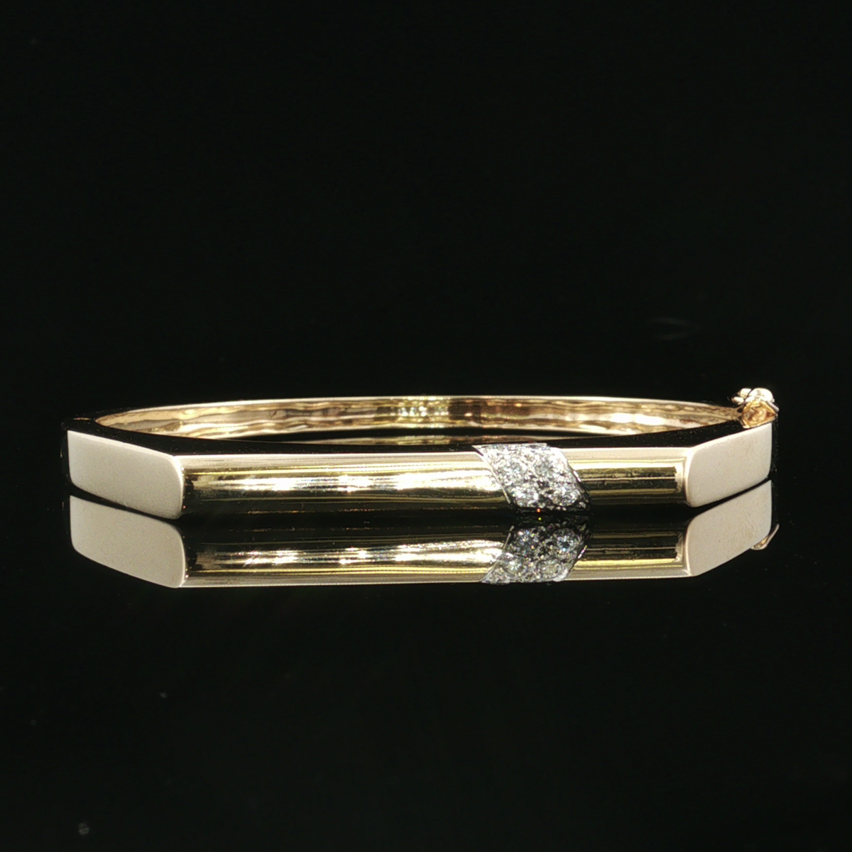 Talialyn 14K Two Tone Diamond Bangle Bracelet