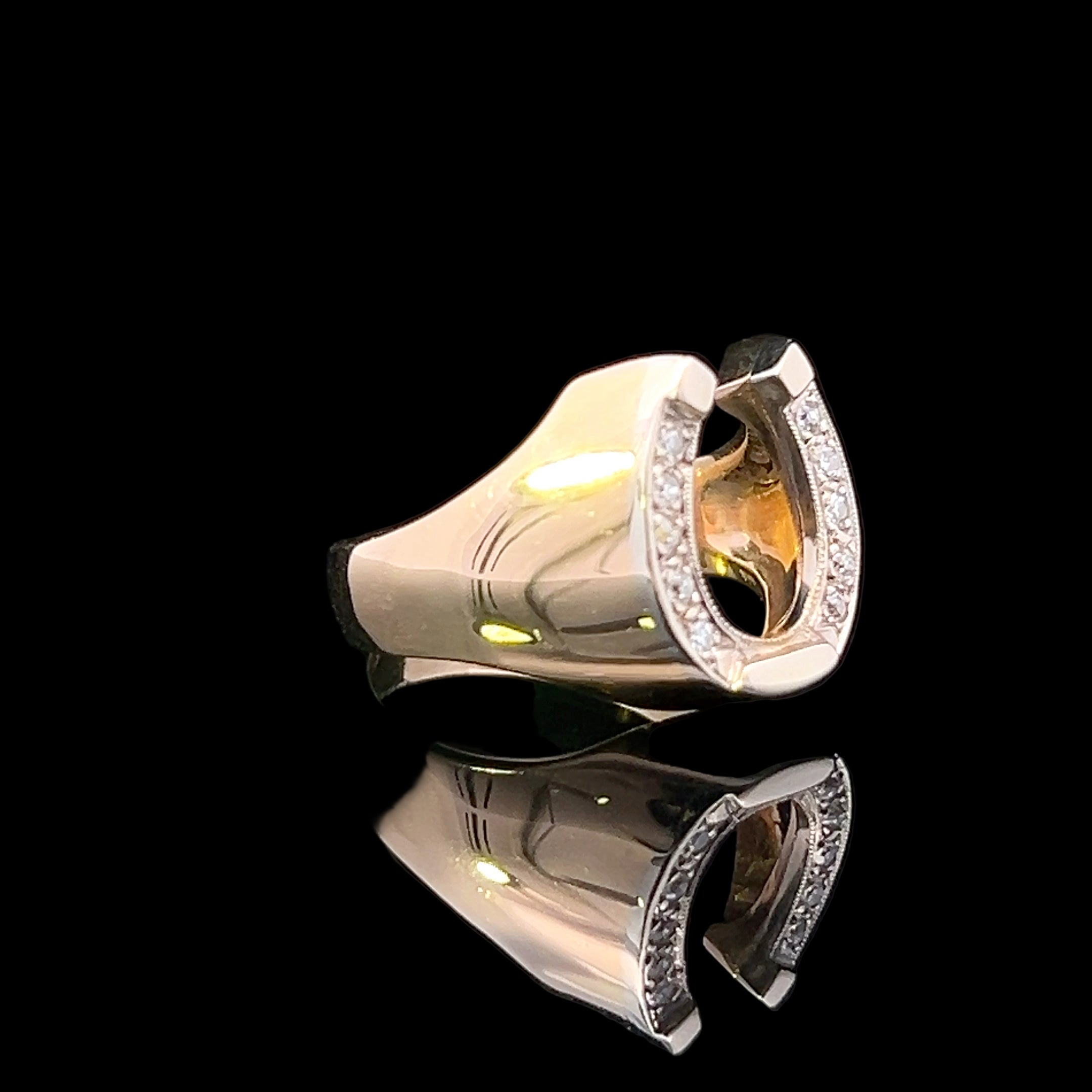 Harry 14K Yellow Gold Diamond Horseshoe Ring