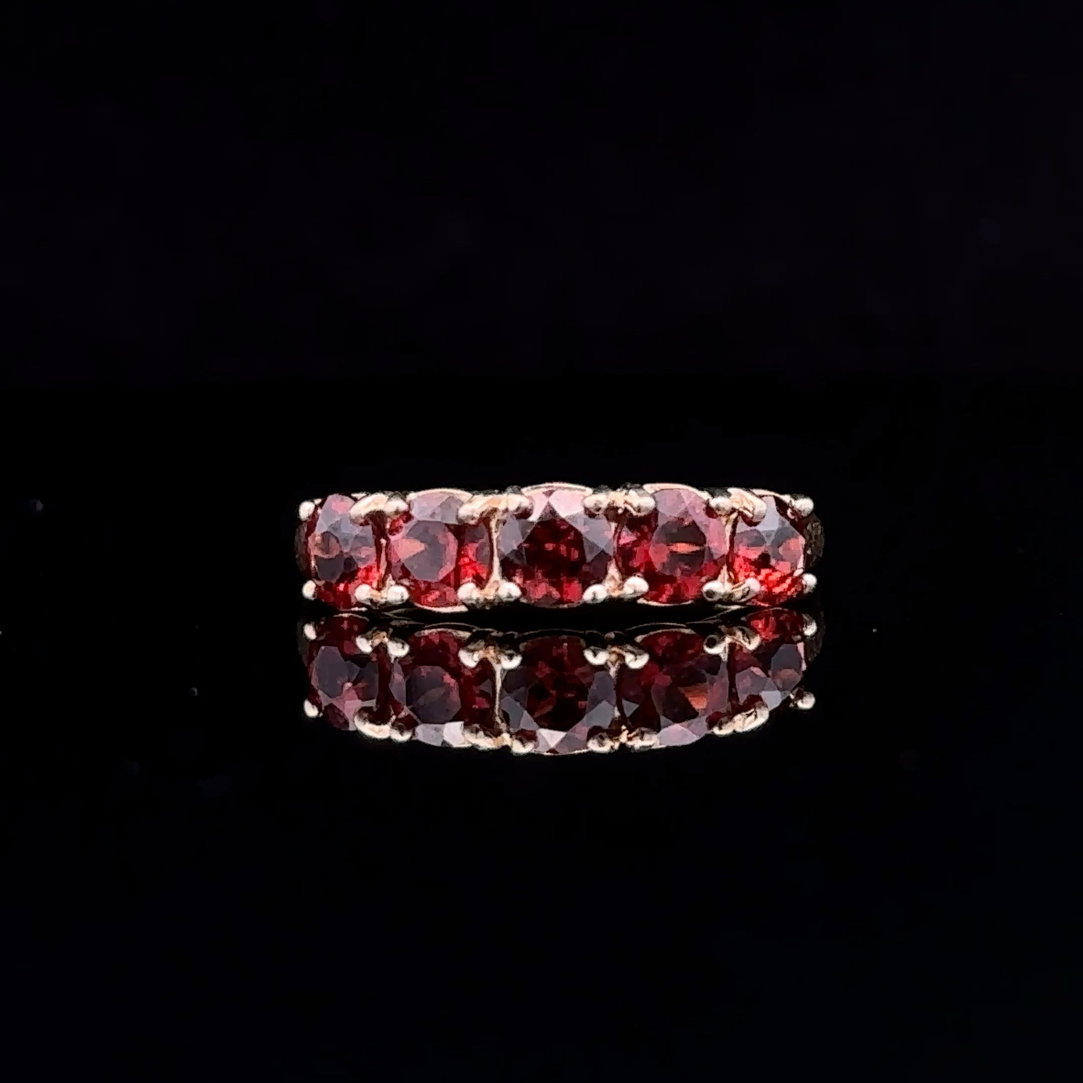 Aurelia 14K Yellow Gold 5-Stone Garnet Ring