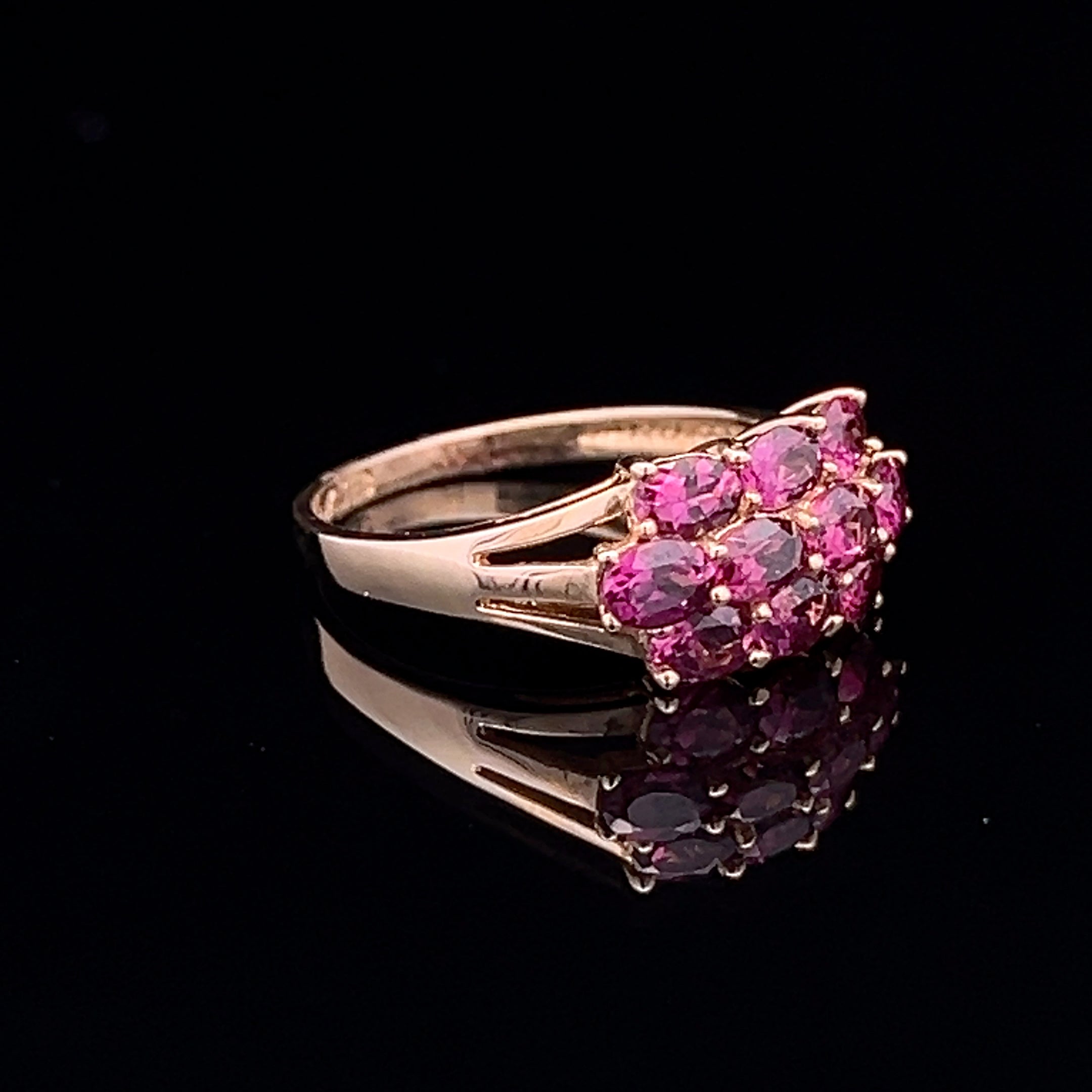 Maia 14KY Multi Oval Rhodolite Garnet Ring