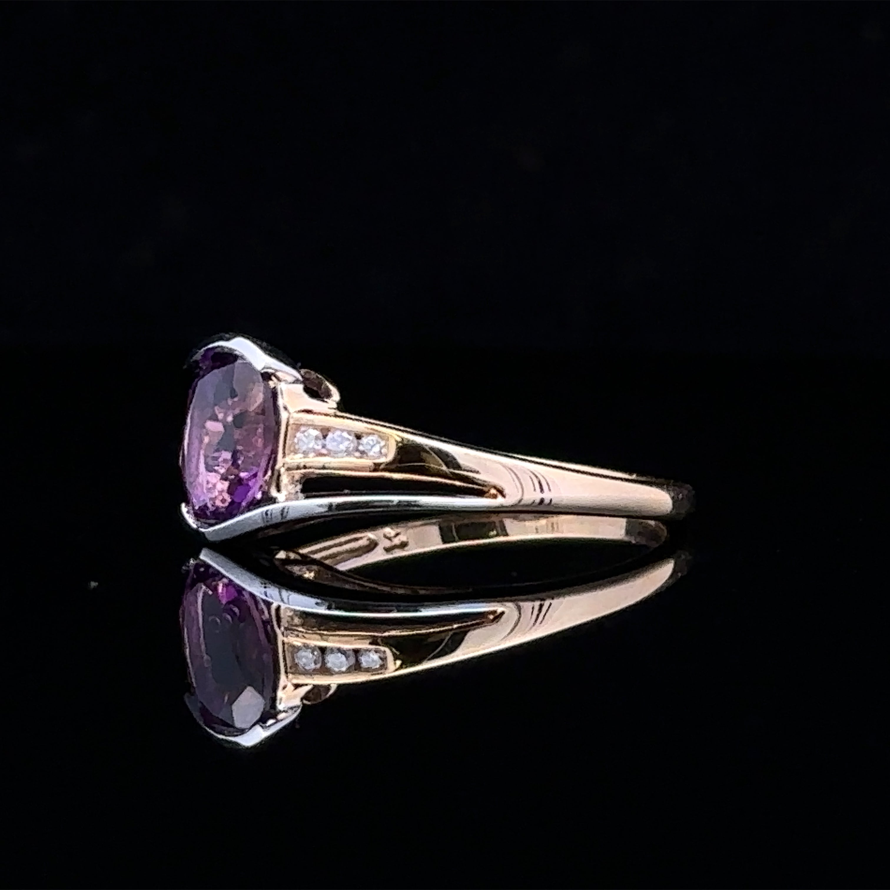 Alexis Two-Tone Amethyst & Diamond Ring