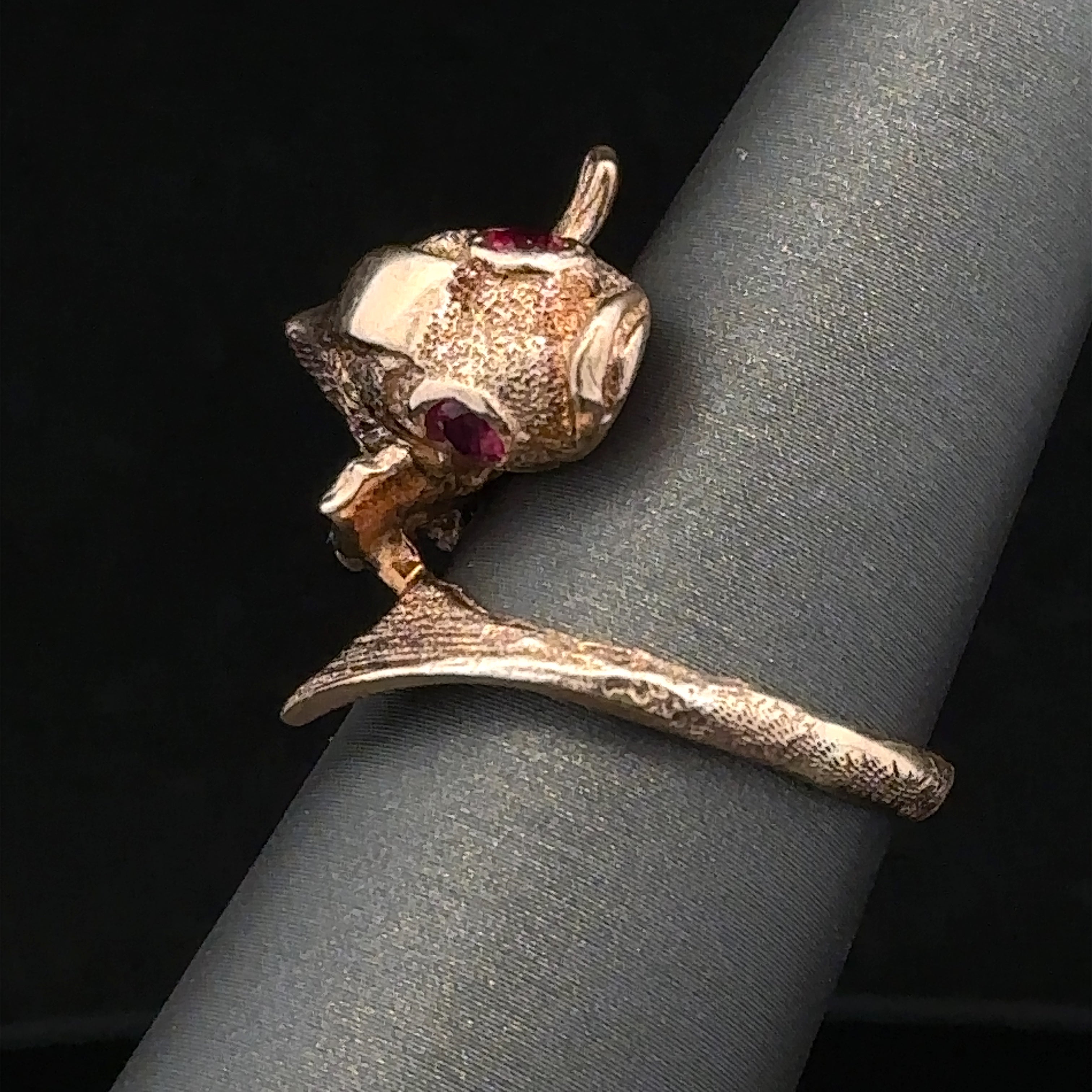 Ruby Eyed Koi gold fashion ring