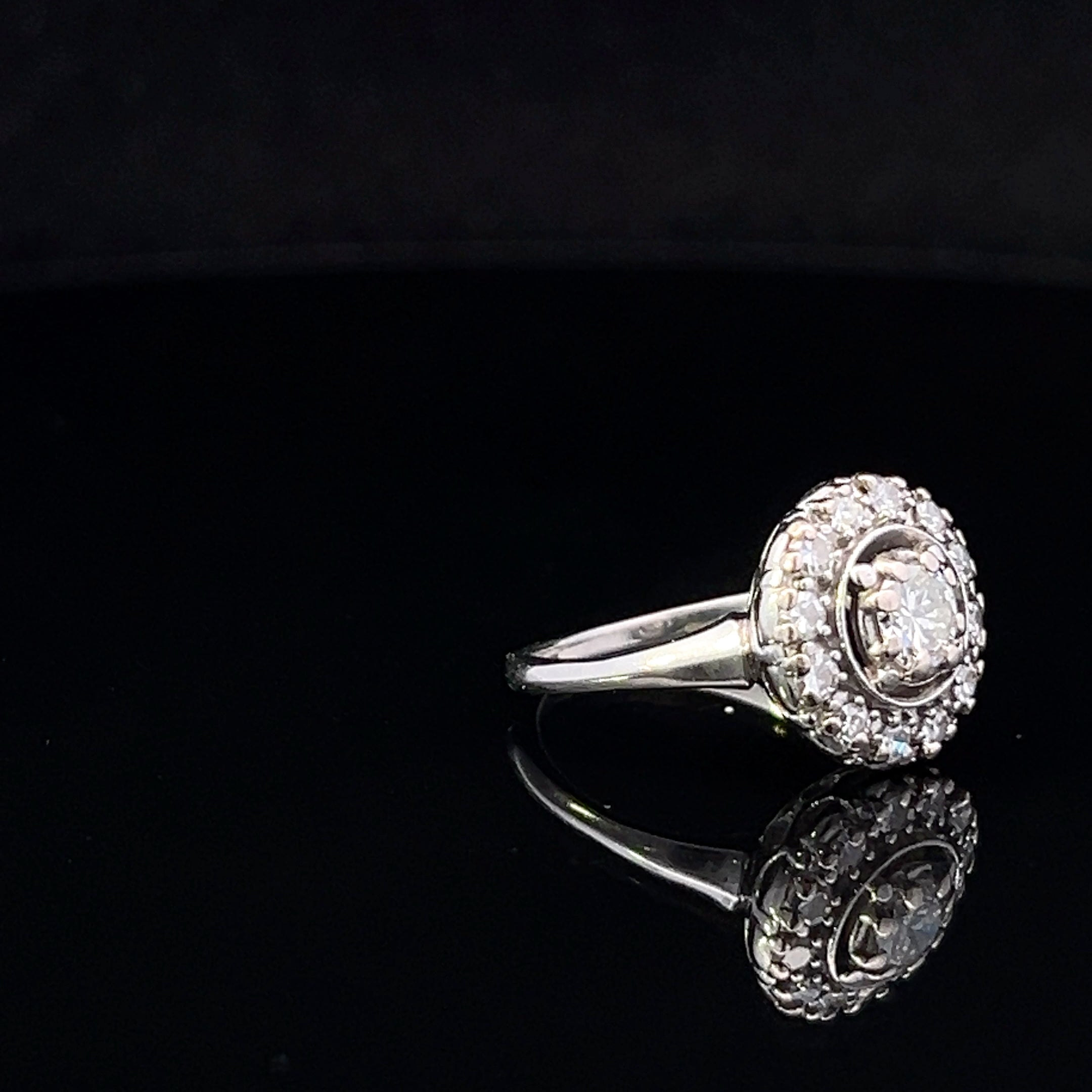 Cadence Platinum 1.11 CTW Halo Diamond Ring