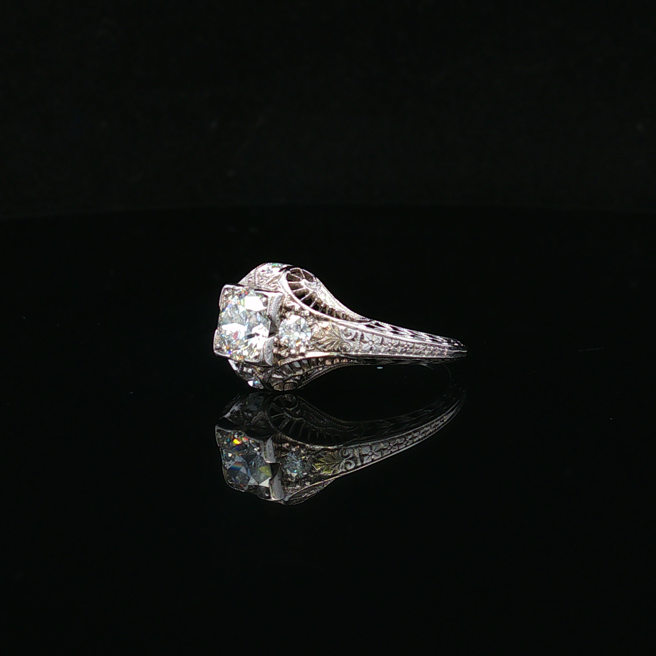 Embera Platinum 1 CTW European Cut Diamond Ring