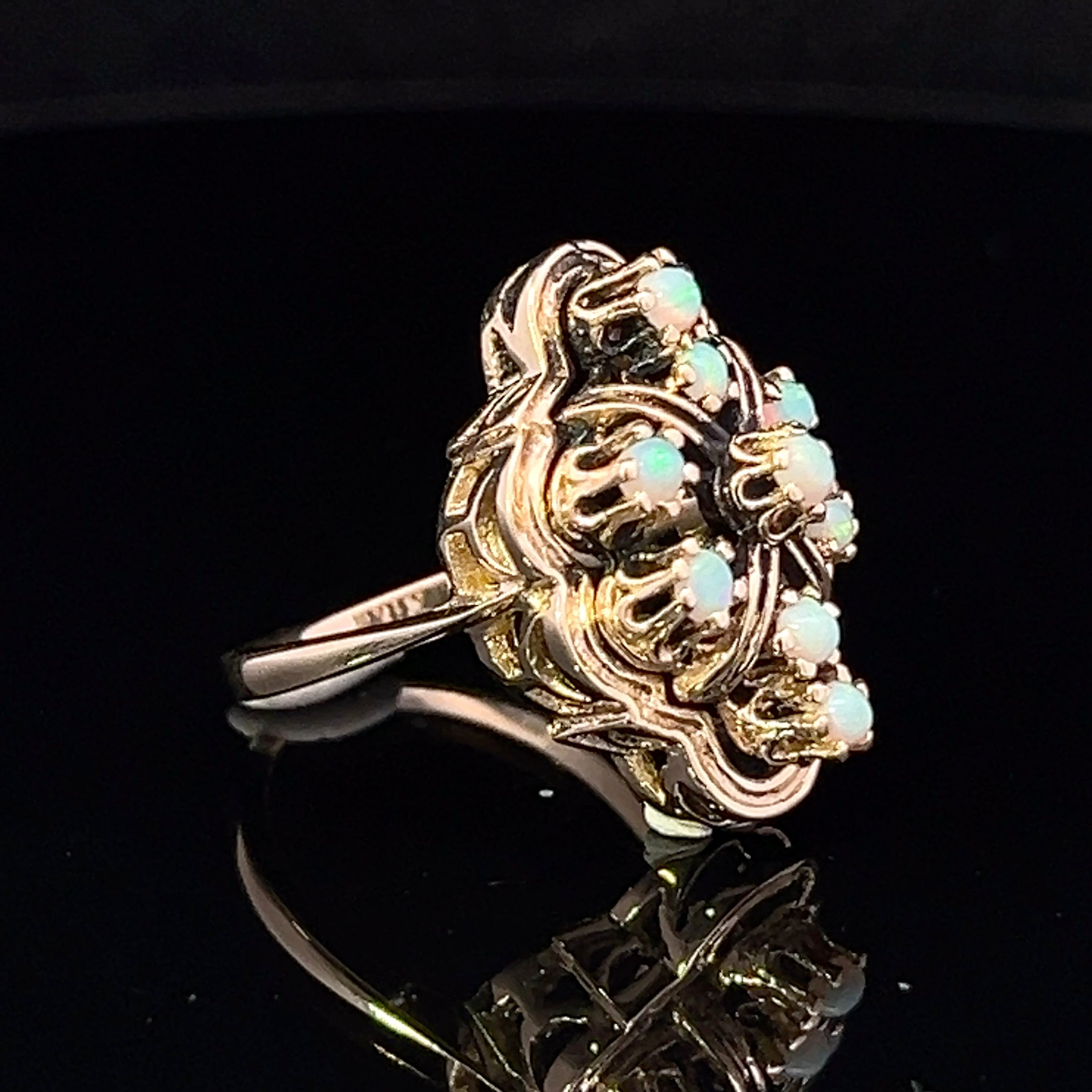Isla 10K Yellow Gold Nine-Stone Opal Ring