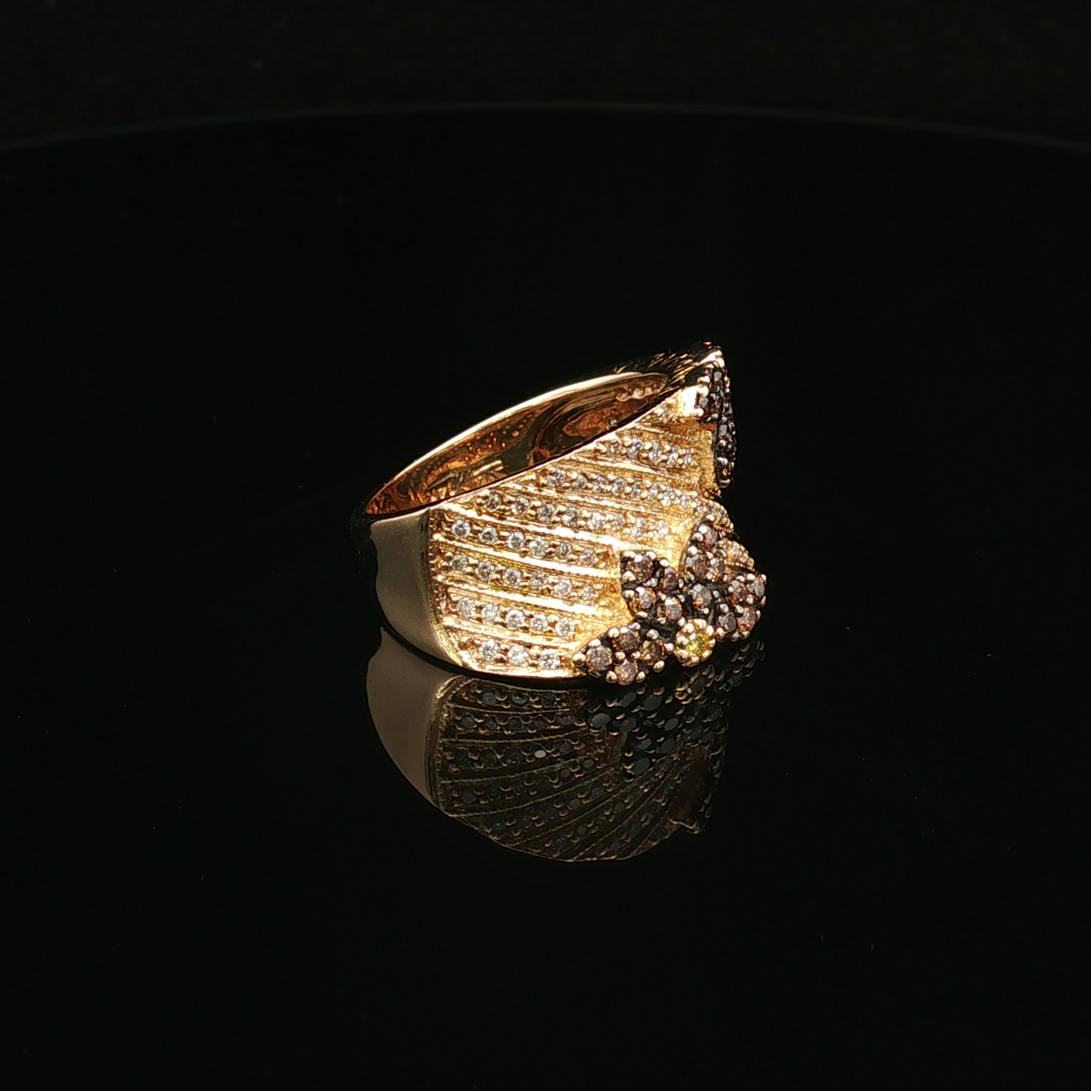 Delilaha 14KY LeVian .95 CTW Chocolate & White Diamond Floral Ring