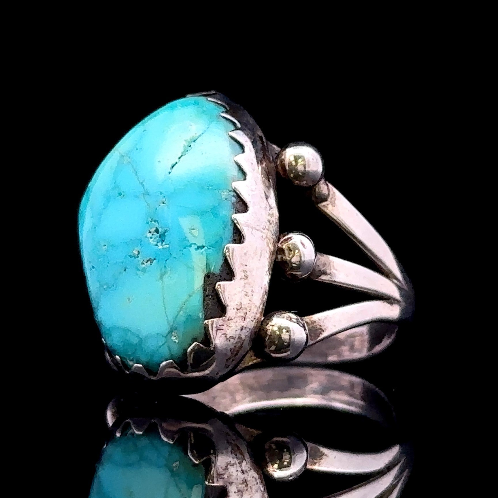 Daphne Sterling Silver Turquoise Nugget Ring