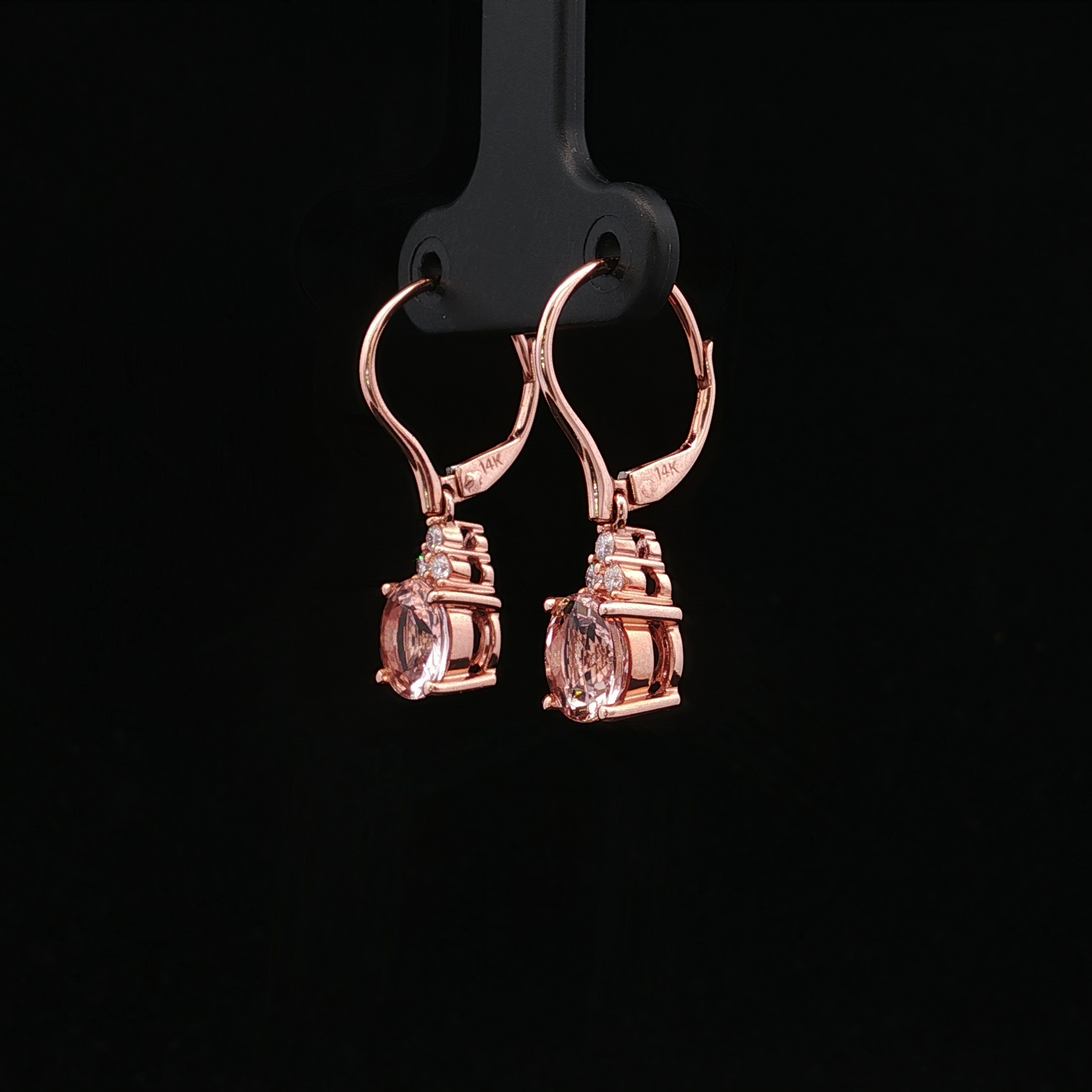 Nour 14K Rose Gold Morganite and Diamond Earrings