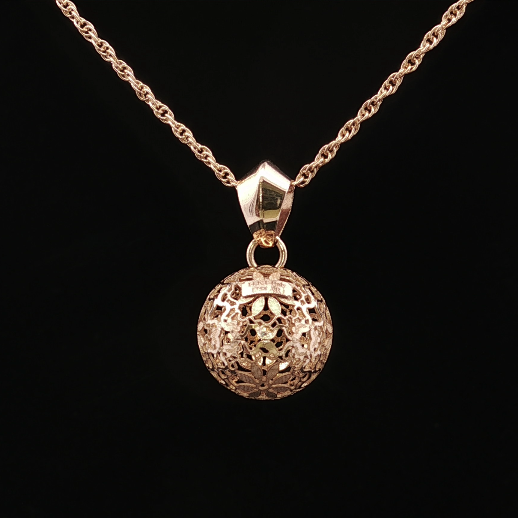 Beryl Yellow 14K Bead Necklace – 17 Inch Rope