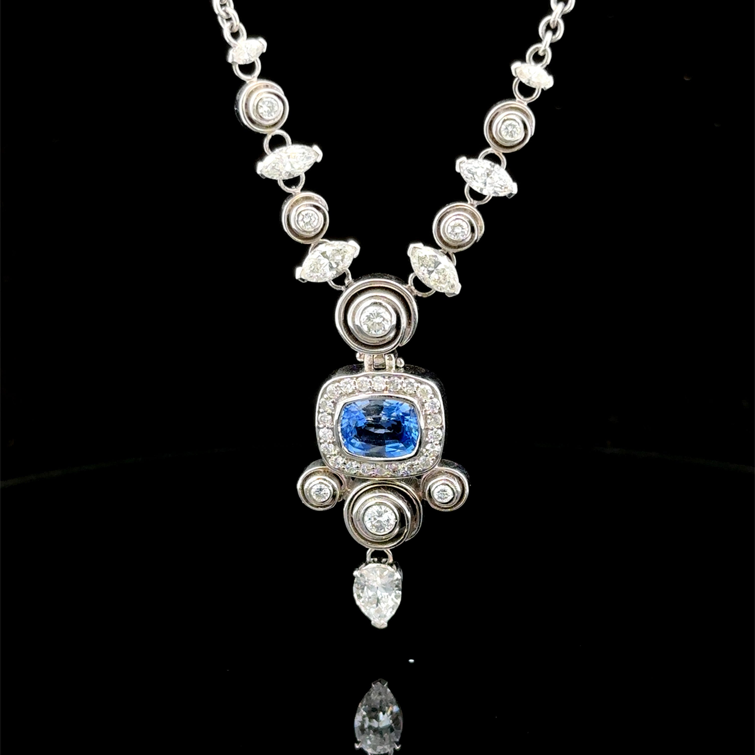 Giselle Sapphire and Diamond Necklace