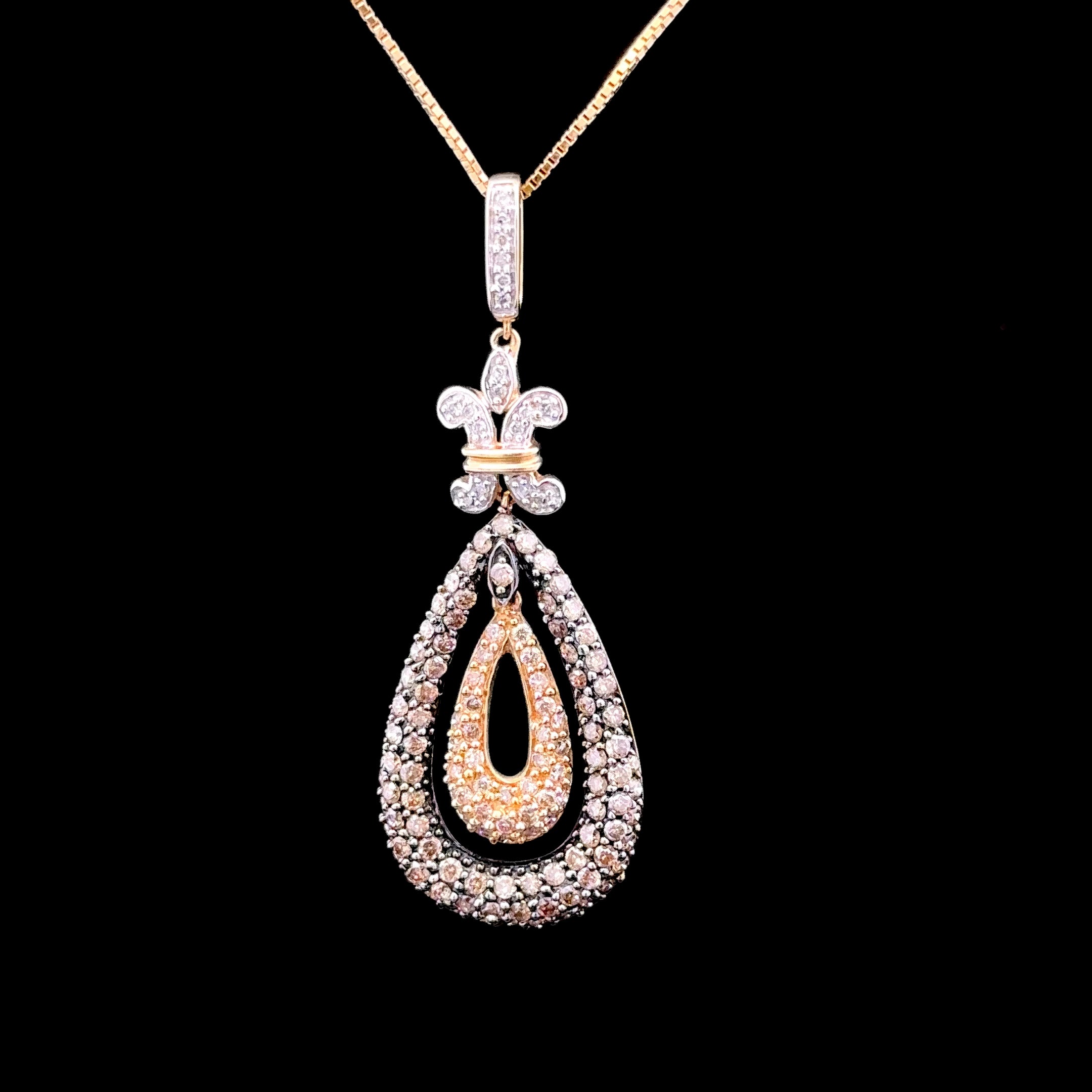 Braelynn 14K Two-Tone Chocolate and White Diamond Necklace