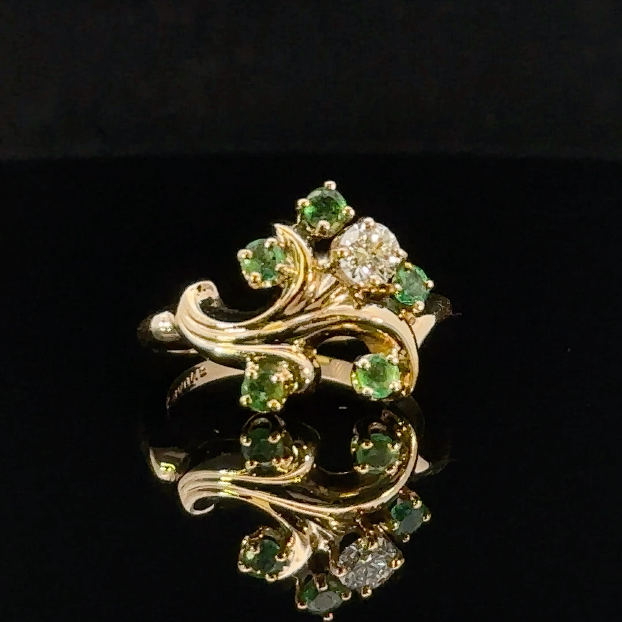 Delilah Emerald and Diamond Ring