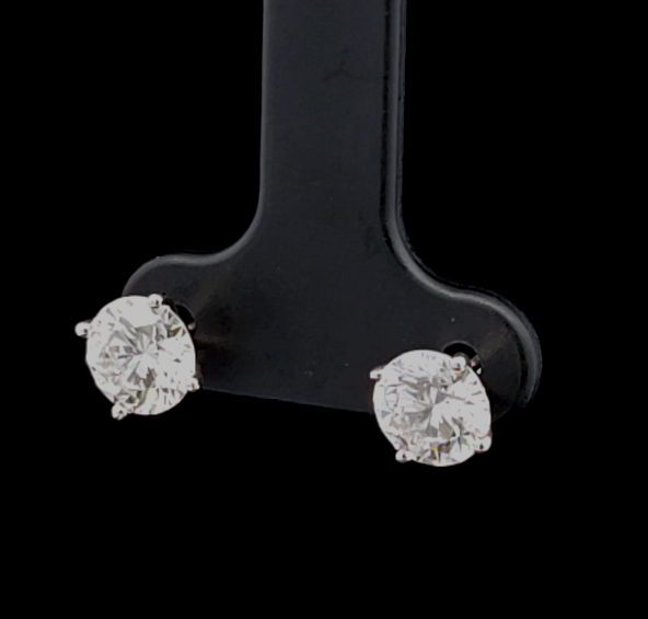 Flora 14K White Gold Filigree Stick Pin with .10 CT European Cut Diamond
