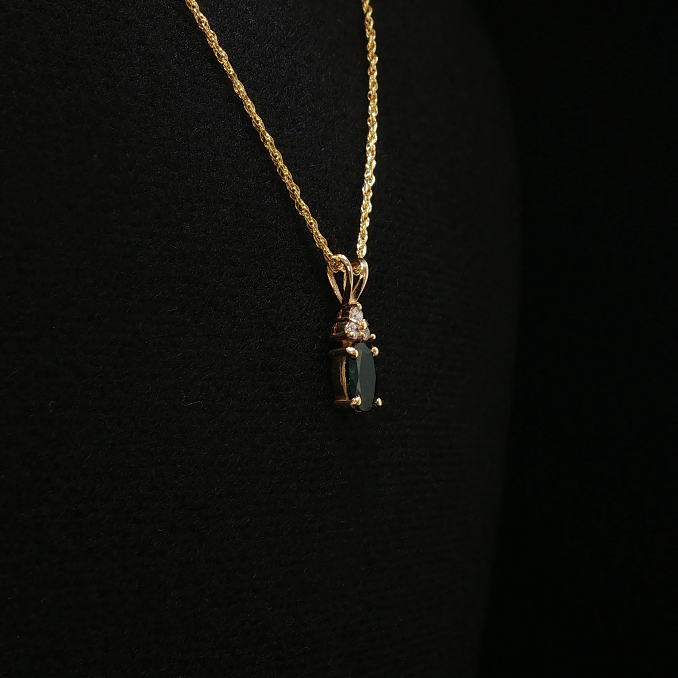 Lenora 14K Yellow Gold Sapphire Diamond Necklace