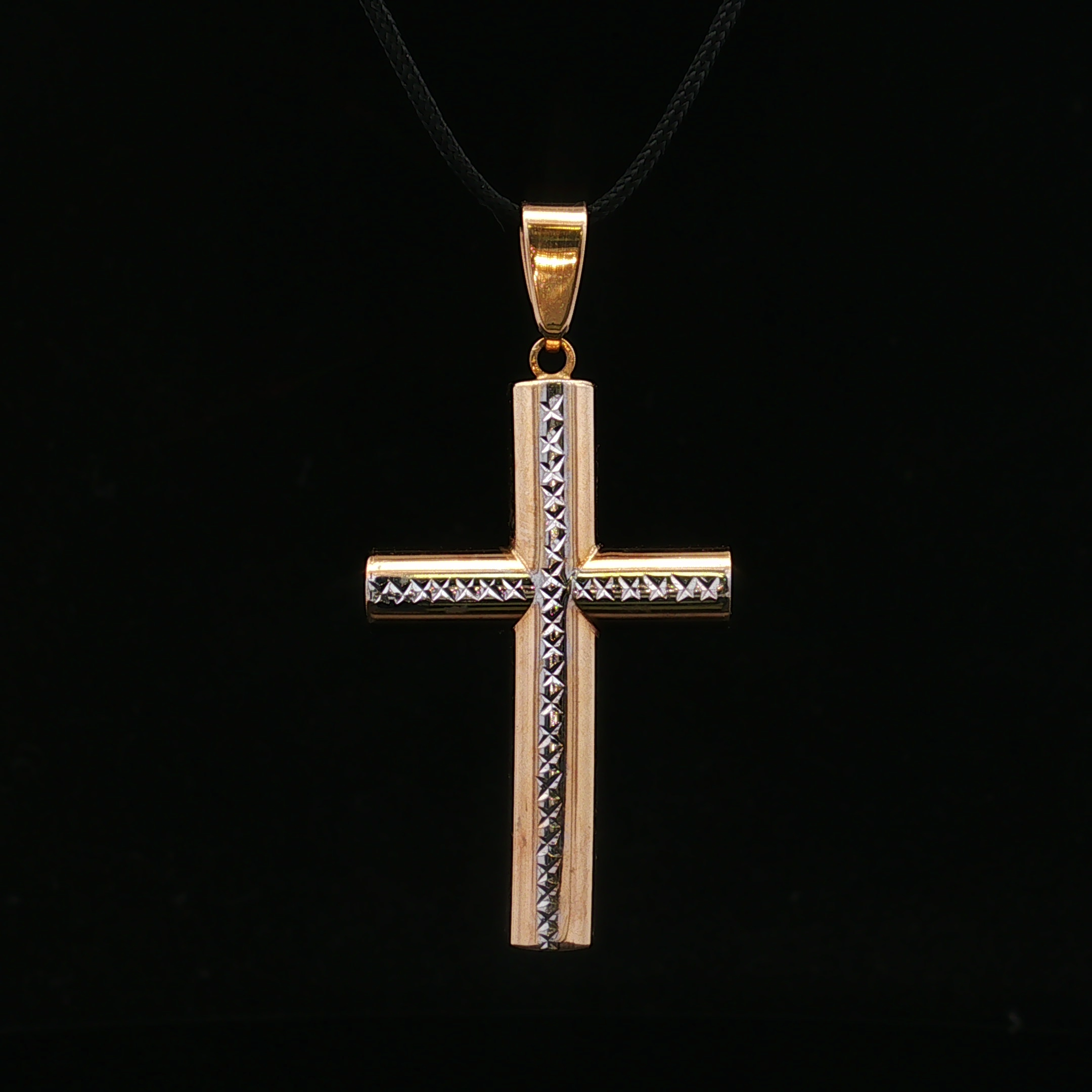 Emberlyn 14K Two Tone Cross Pendant