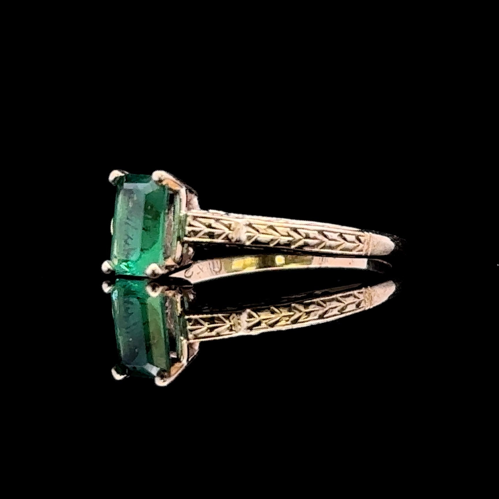 Cecilia Yellow 14K Gold Emerald Ring