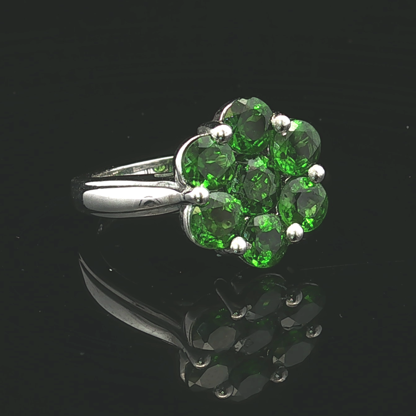 Isadoras Russian Diopside 7-Stone Sterling Silver Ring