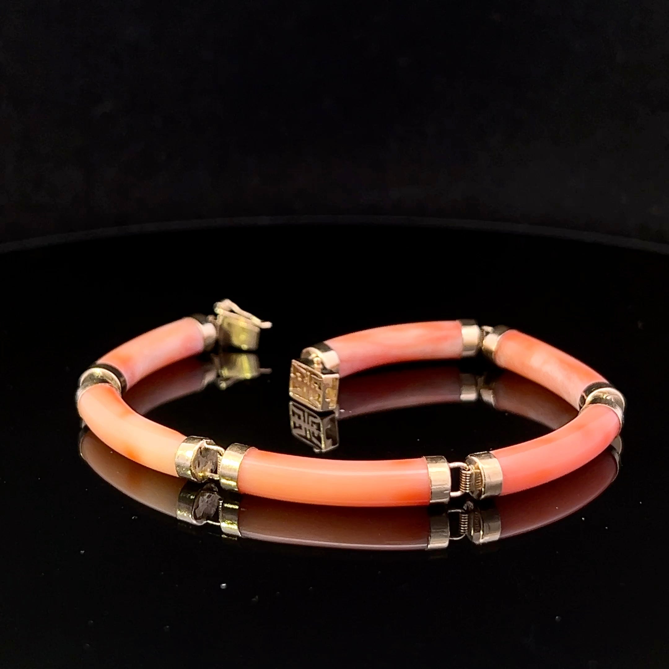 Tiana 14K Yellow Gold Pink Jade Bracelet