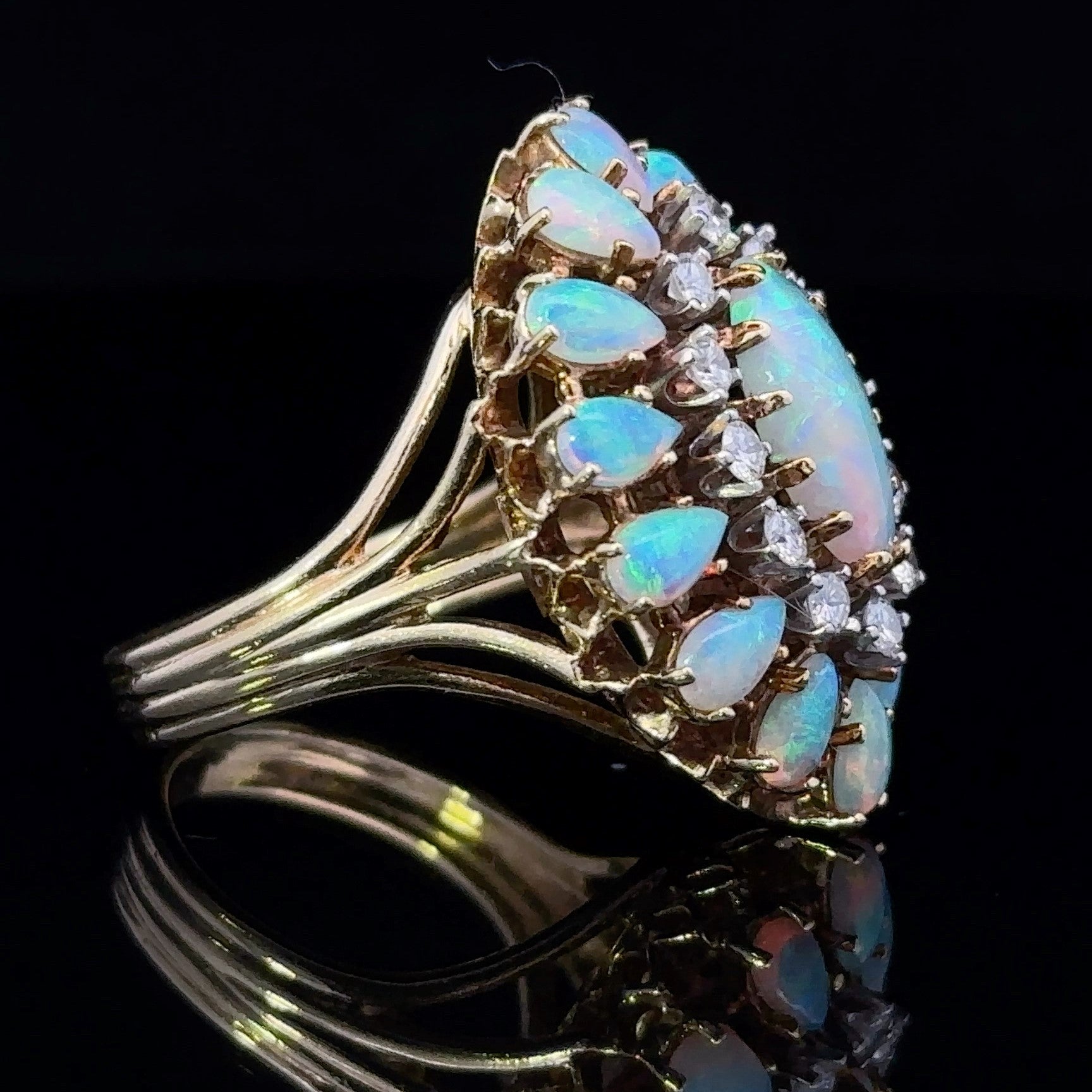 size 6 opal and diamond ring
