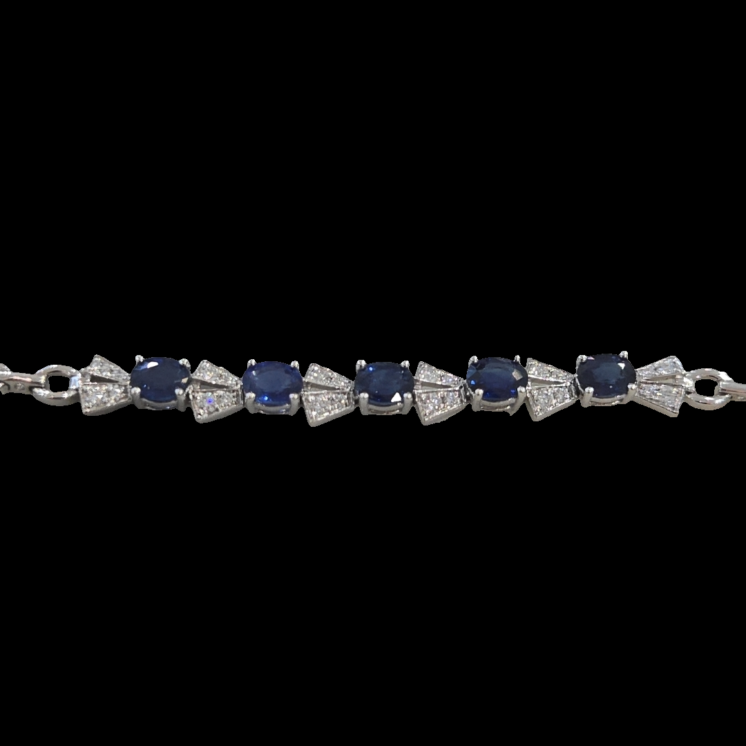 Sabrina White Gold Bracelet with Blue Sapphires and Diamonds
