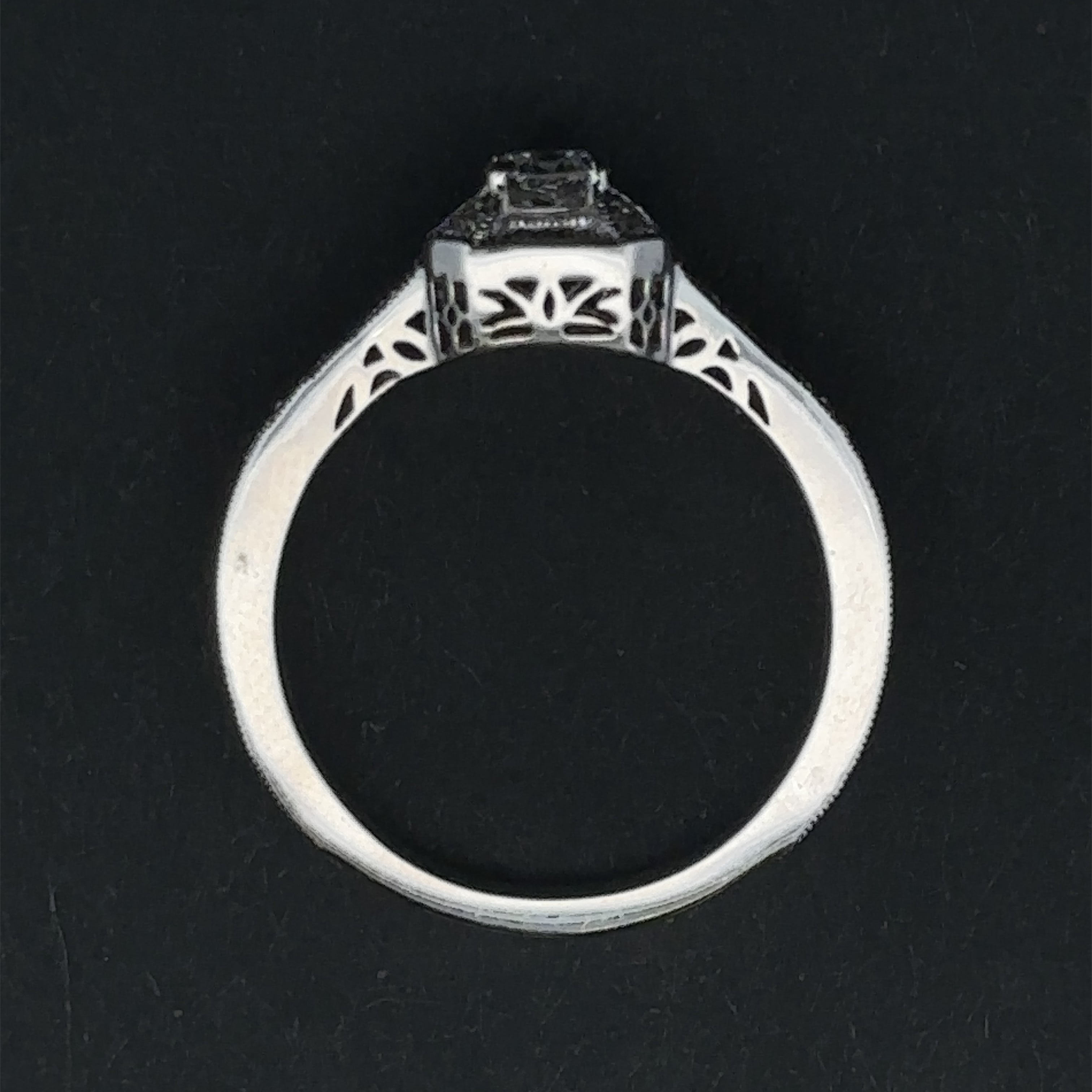 Ariel 14KW Sapphire & Old Euro Diamond Engagement Ring