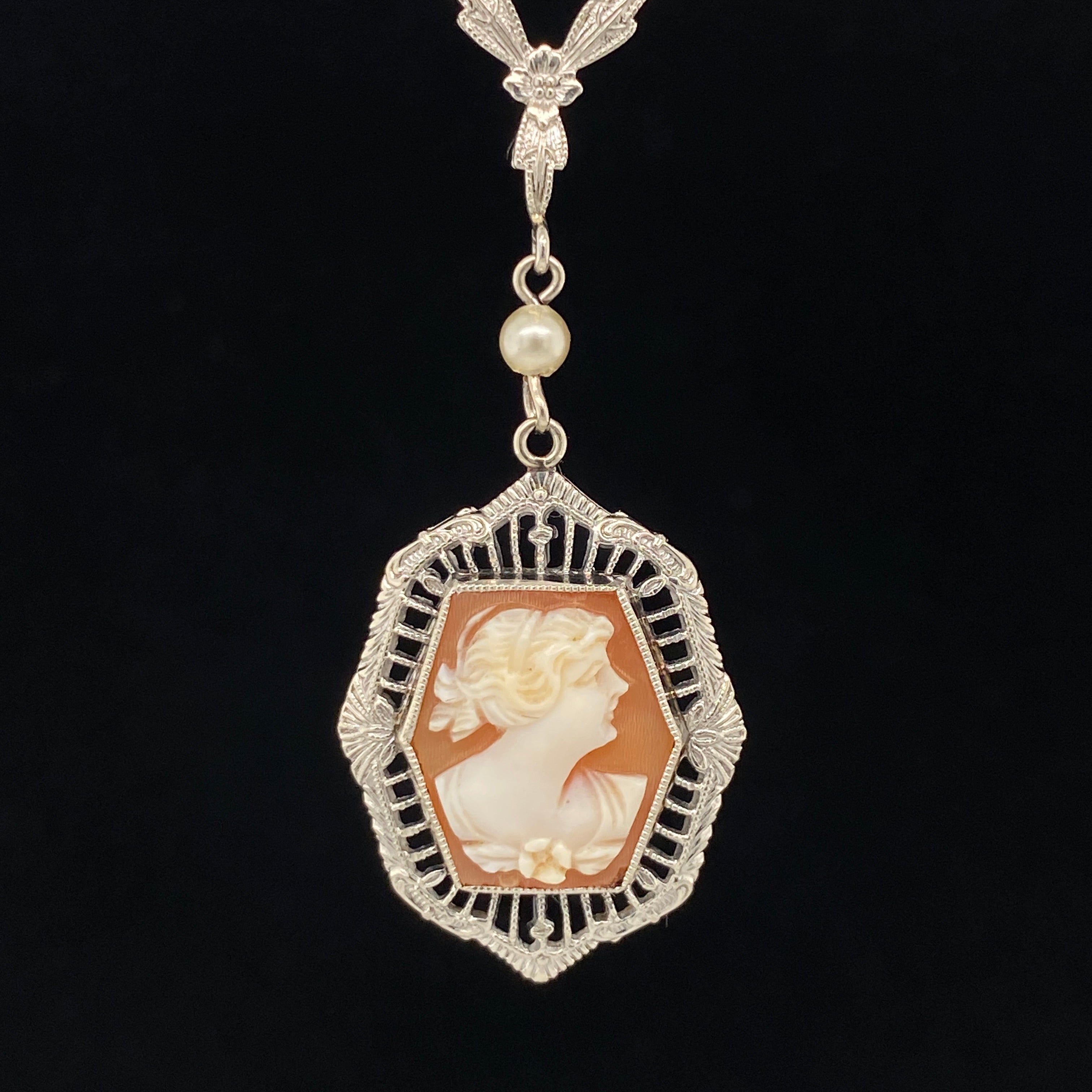 Rachel necklace featuring vintage cameo