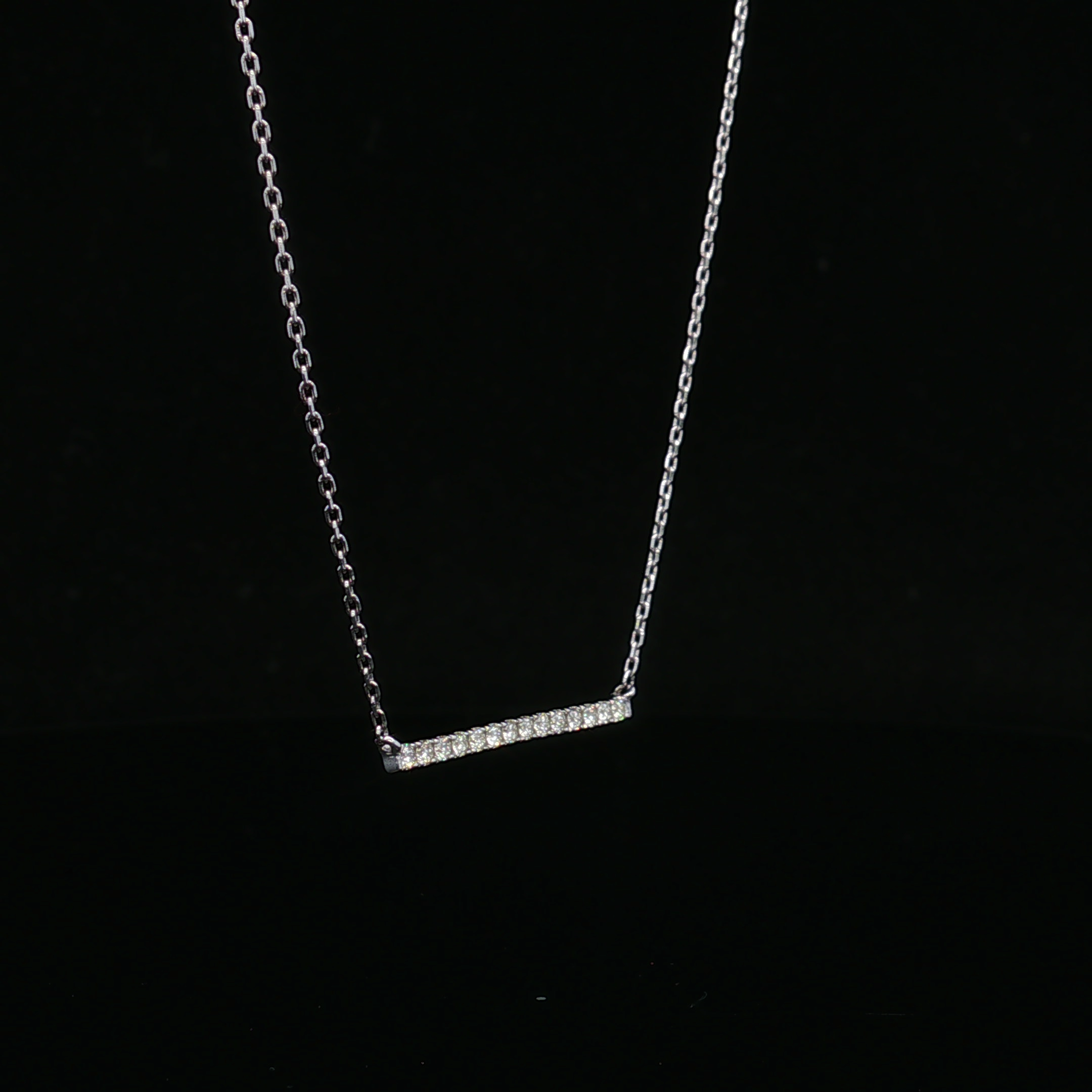 Selene 14KW Adjustable .14 CTW Diamond Bar Necklace