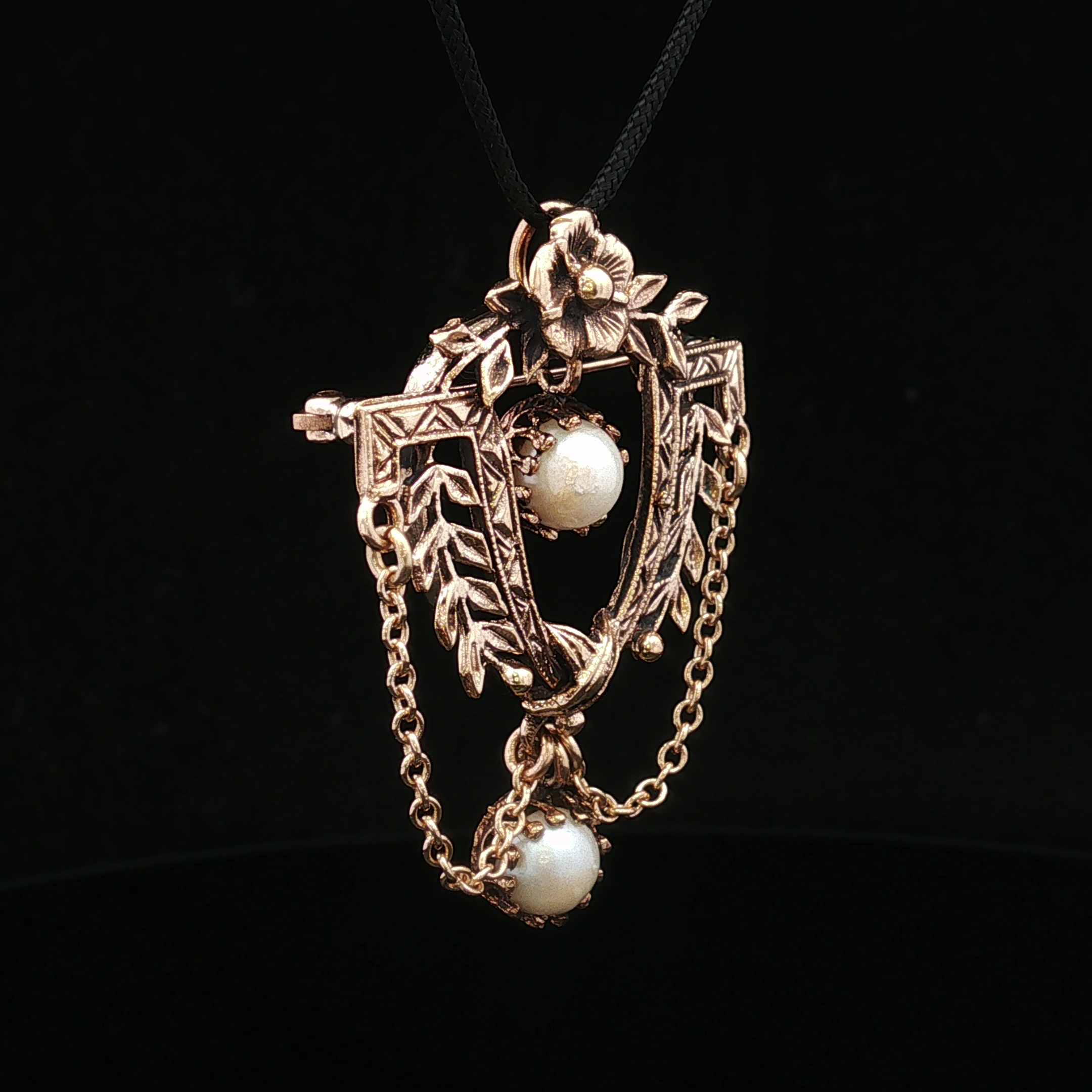Thearose 14K Yellow Gold Victorian Pearl Pin