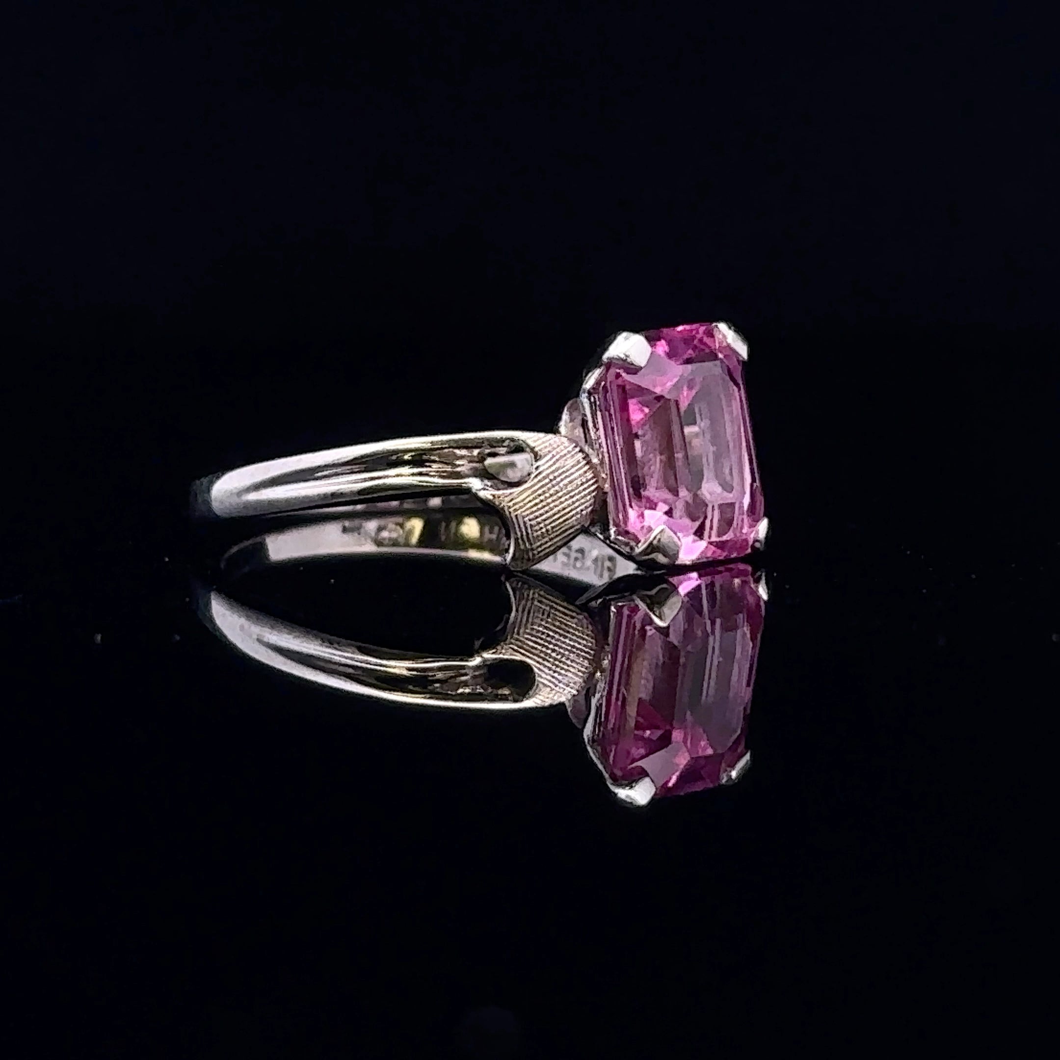 Brooke 14K White Gold Lab-Created Pink Sapphire Ring