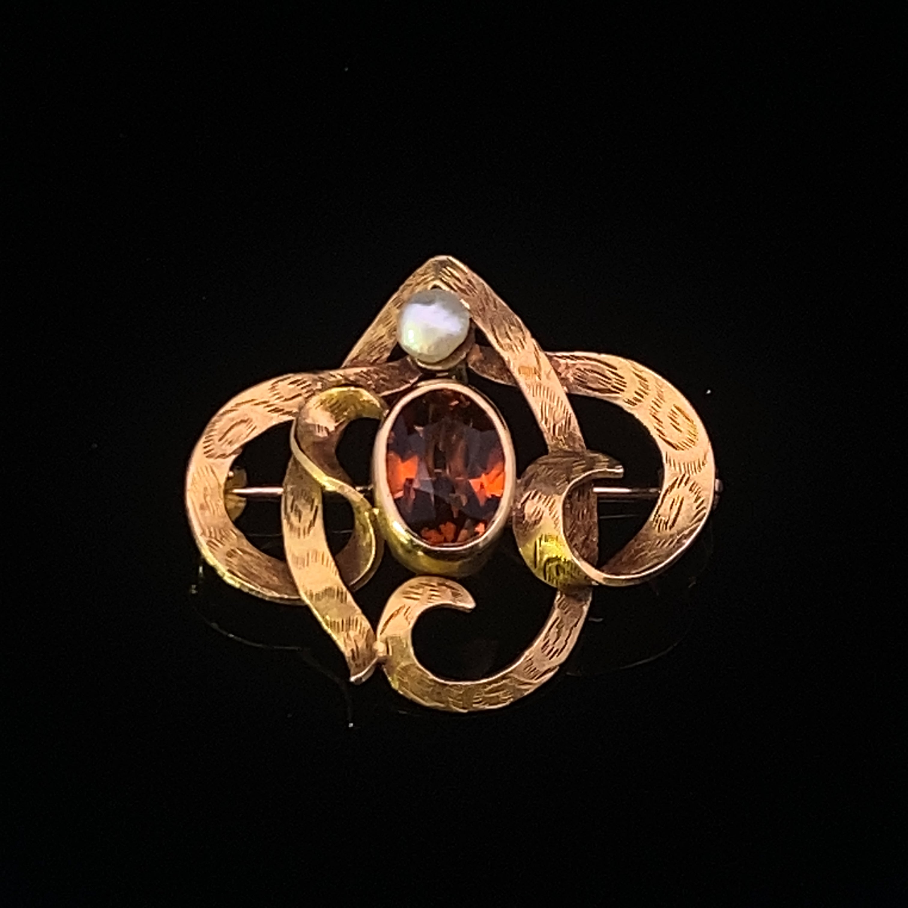 Arielle 14K Yellow Gold Oval Citrine & Pearl Pin Pendant