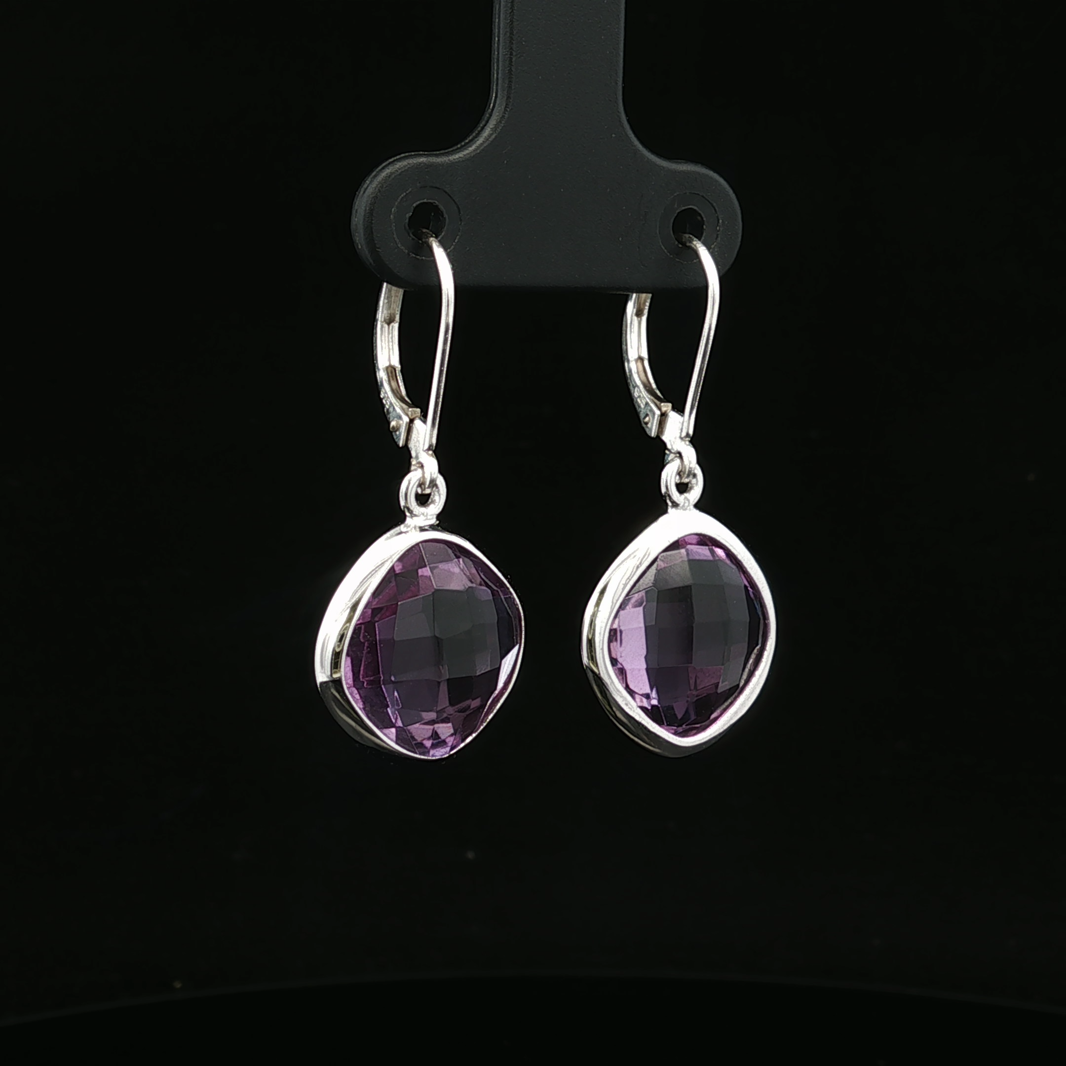 Wilhelmina Purple Stone Dangle Earrings