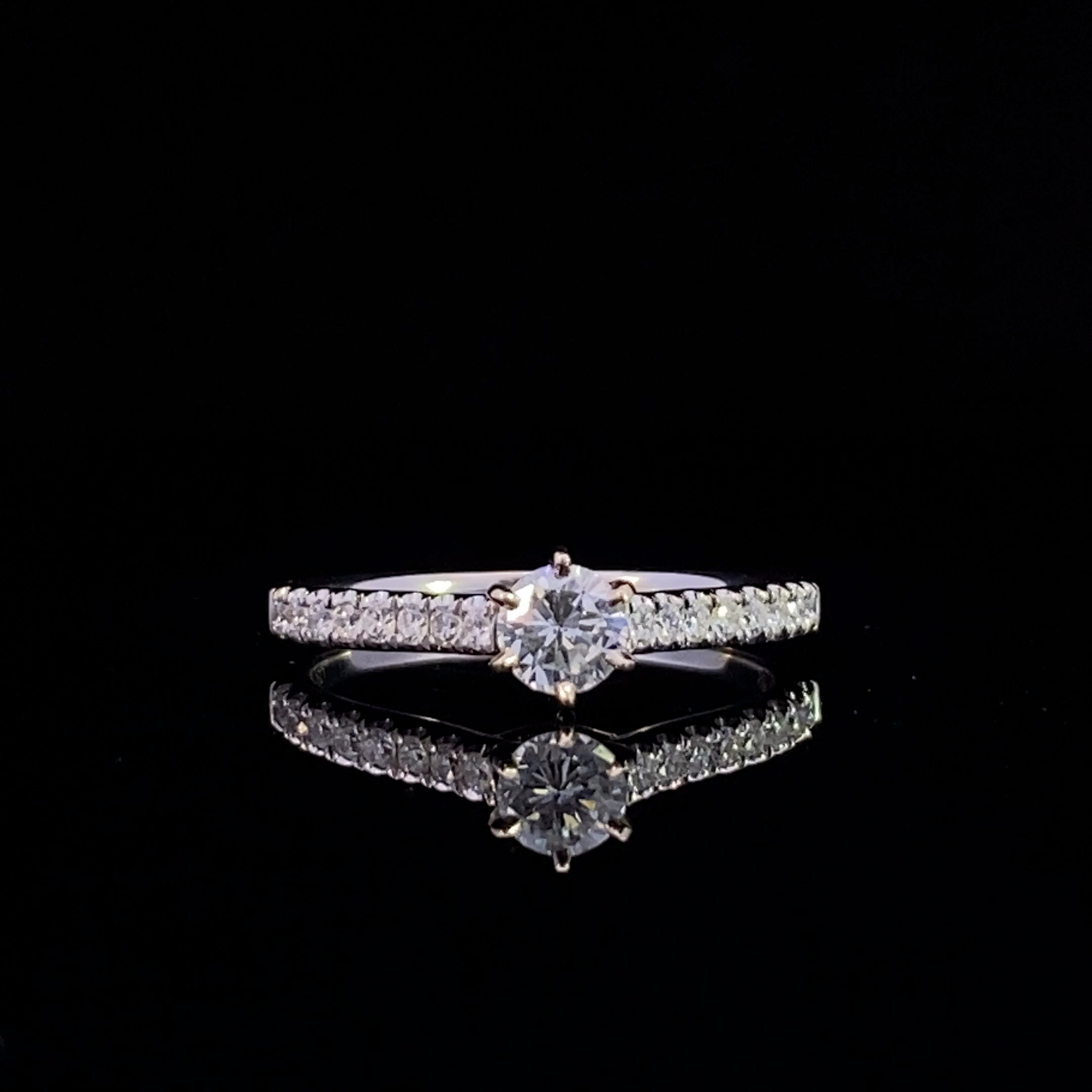Lilyanna 14K White Gold .54CTW Diamond Engagement Ring