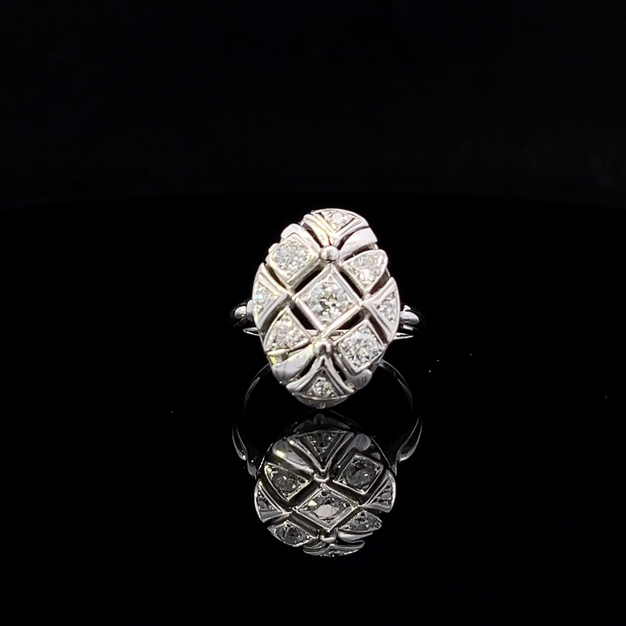 Hazel 14K White Gold .75 CTW Art Deco Diamond Ring