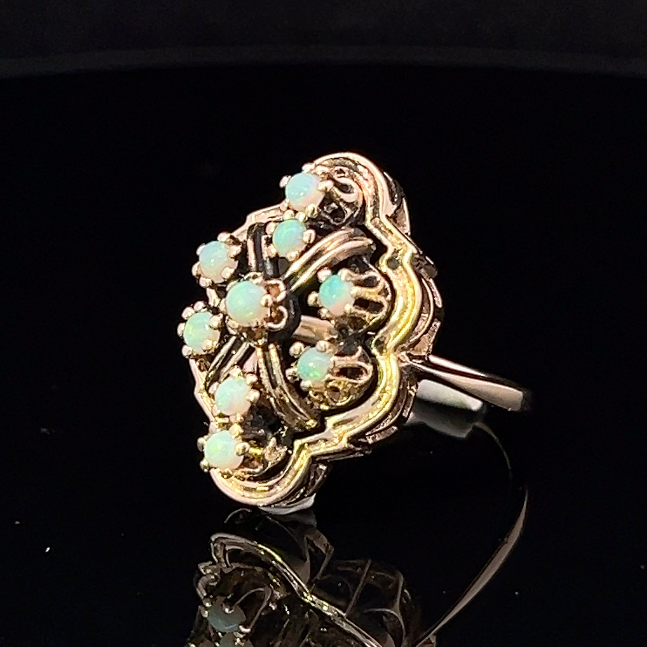 Isla 10K Yellow Gold Nine-Stone Opal Ring