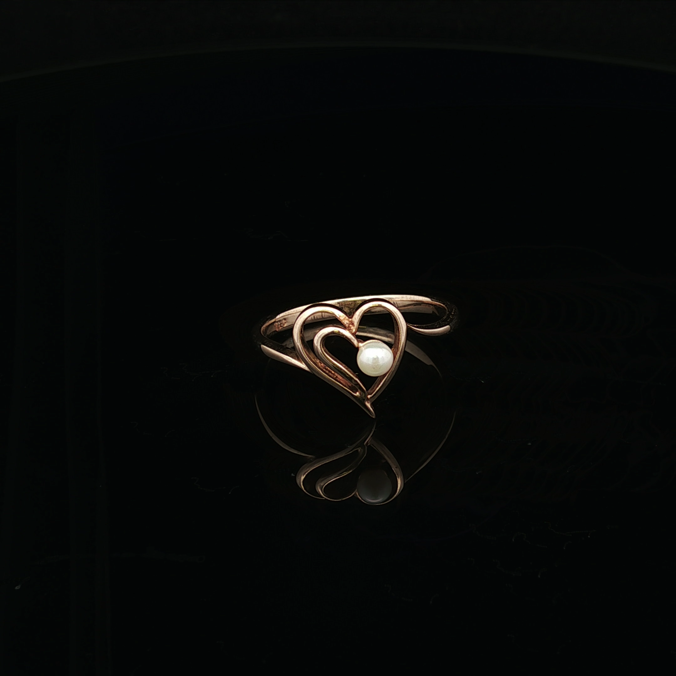 Ella 10KY Pearl Heart Ring