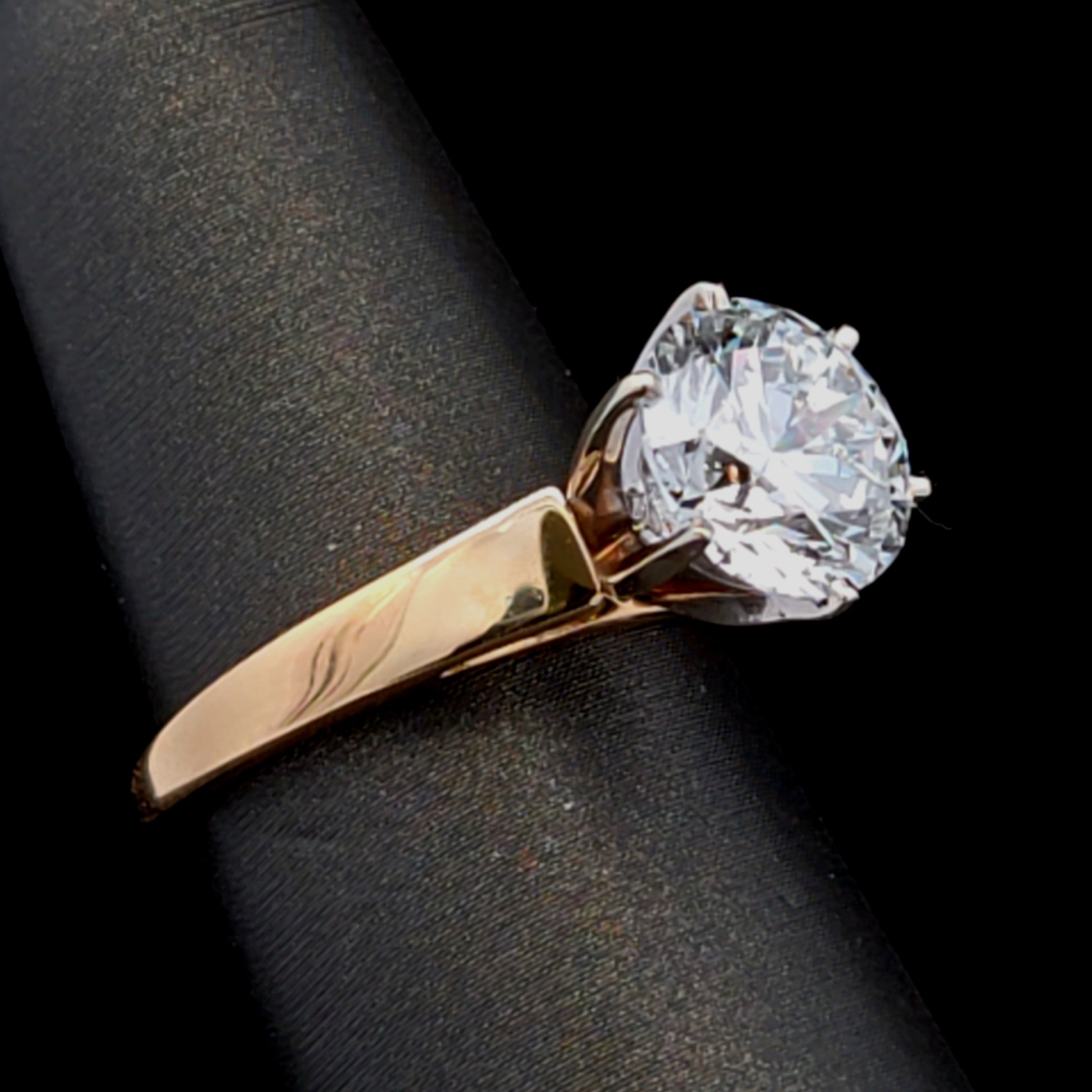 Two-Tone 18K Engagement Ring with 3.10ct Lab Diamond