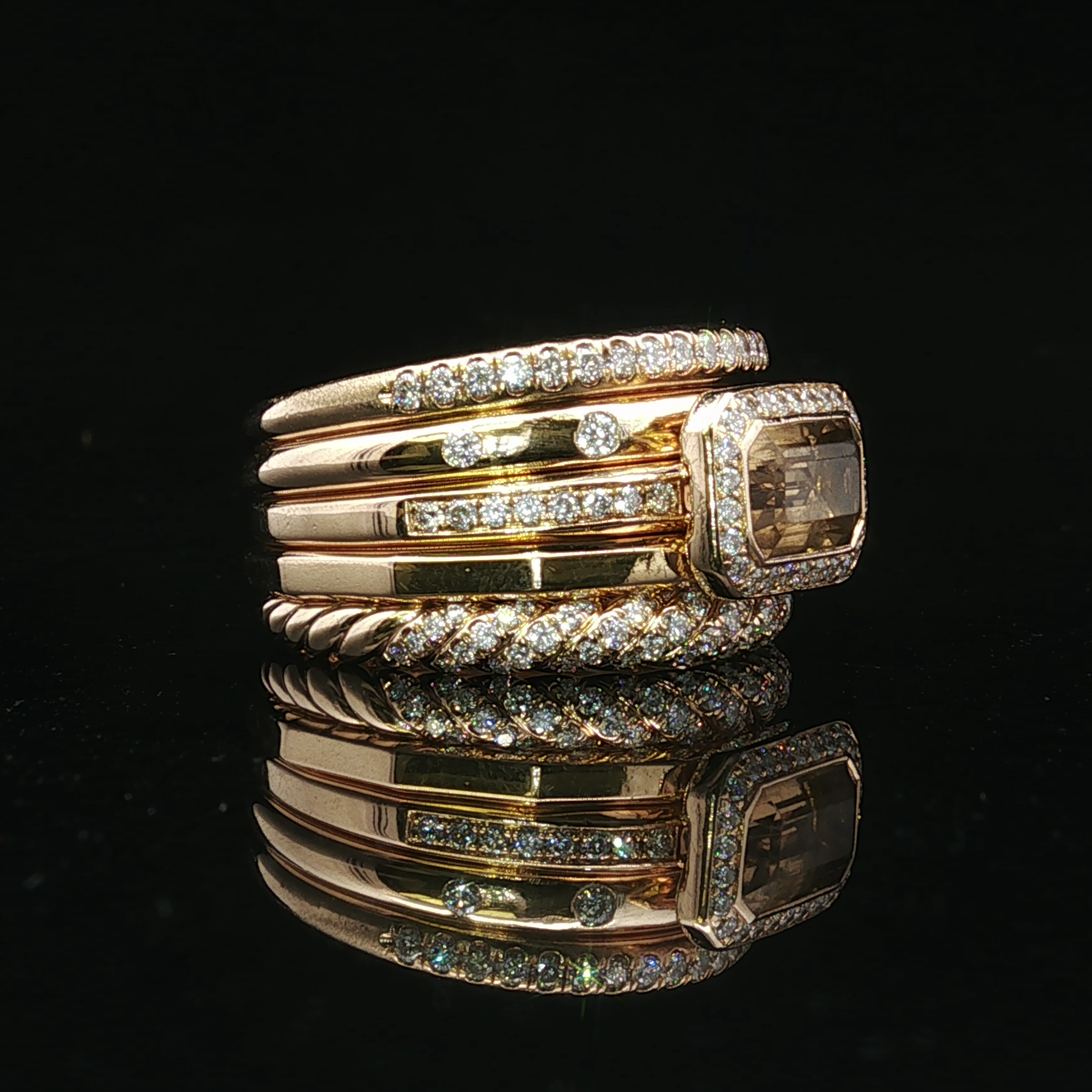 18K Yellow Gold Citrine & Diamond Ring by David Yurman