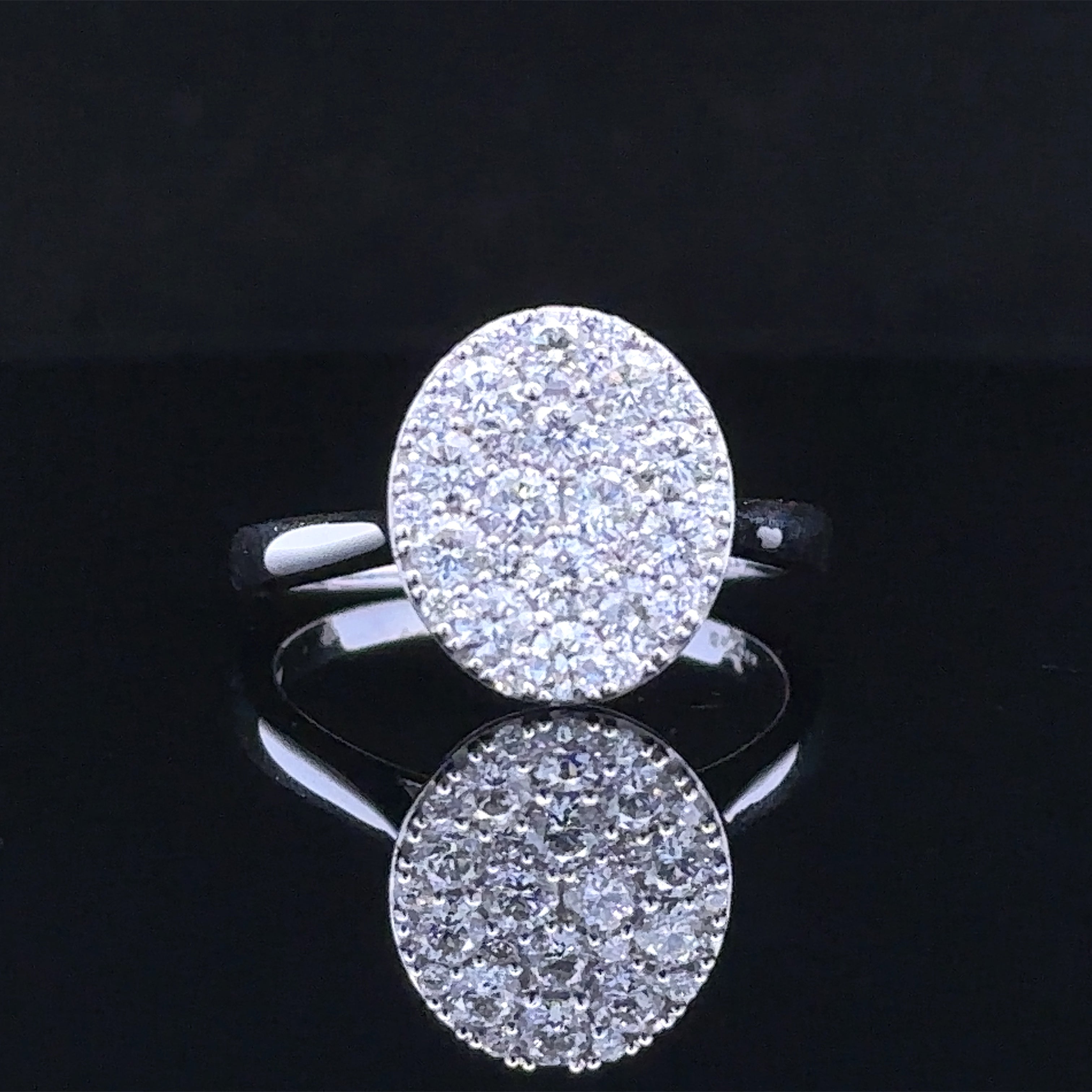 Eleanor 18K white gold ring with 1.02CTW diamonds