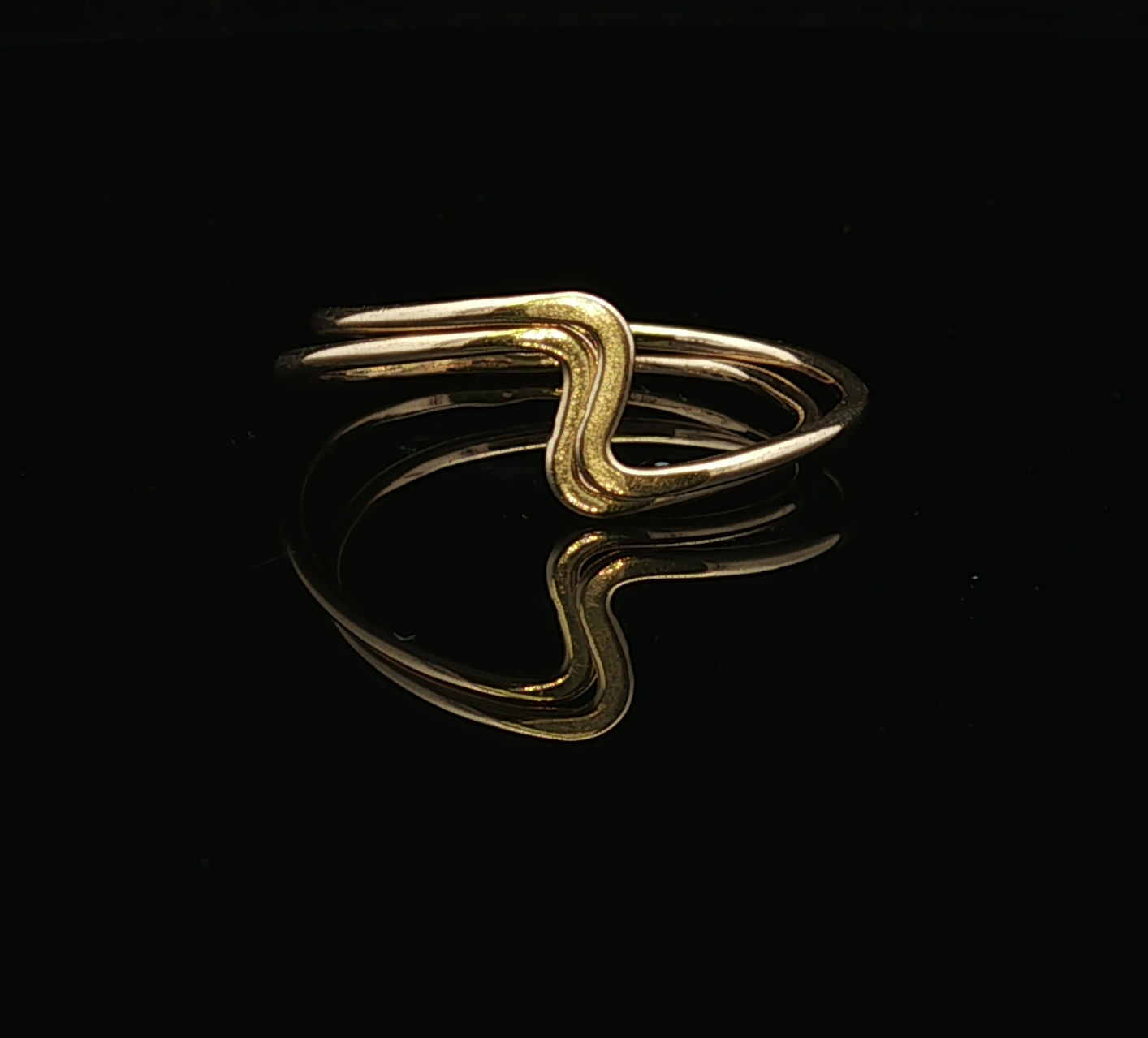 Valerie 14K Yellow Gold Two Wave Ring Set