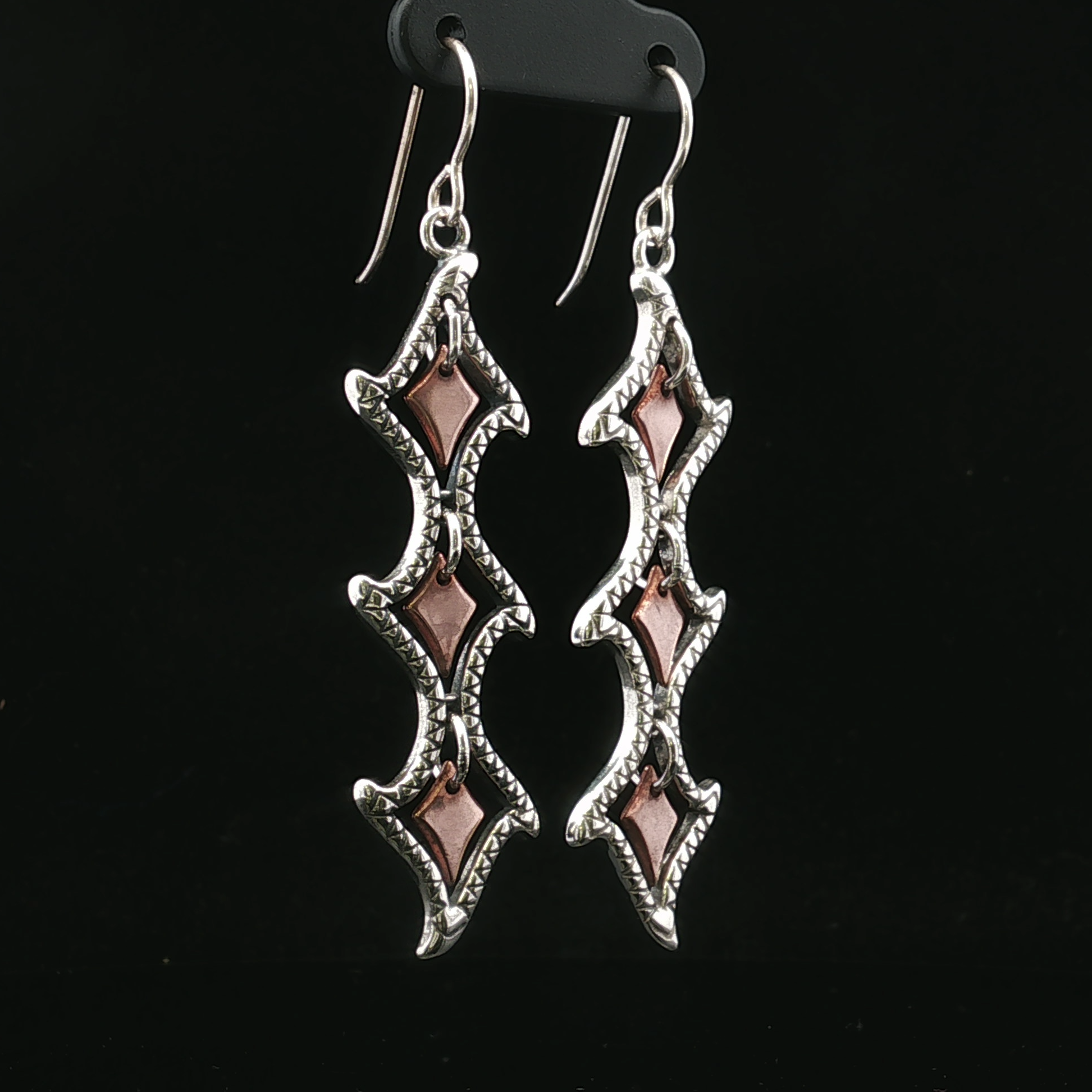 Agnesine Two-Tone Textured Drop Earrings