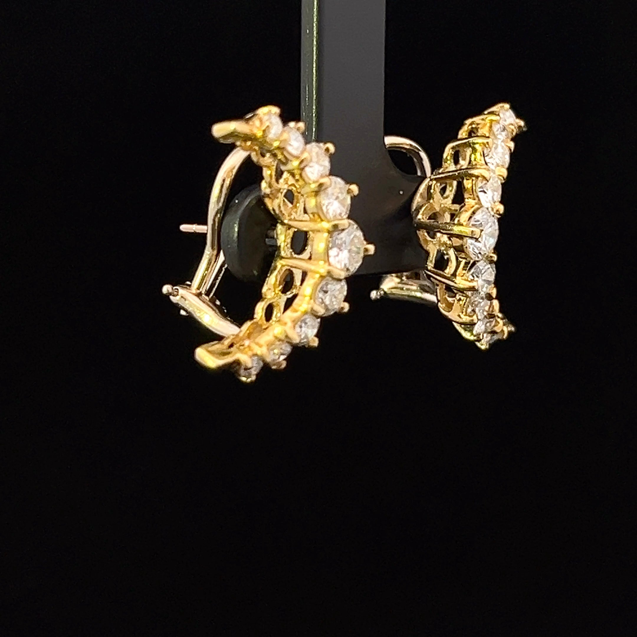 Christina 18K Yellow Gold 2.00 CTW Half-Moon Diamond Earrings