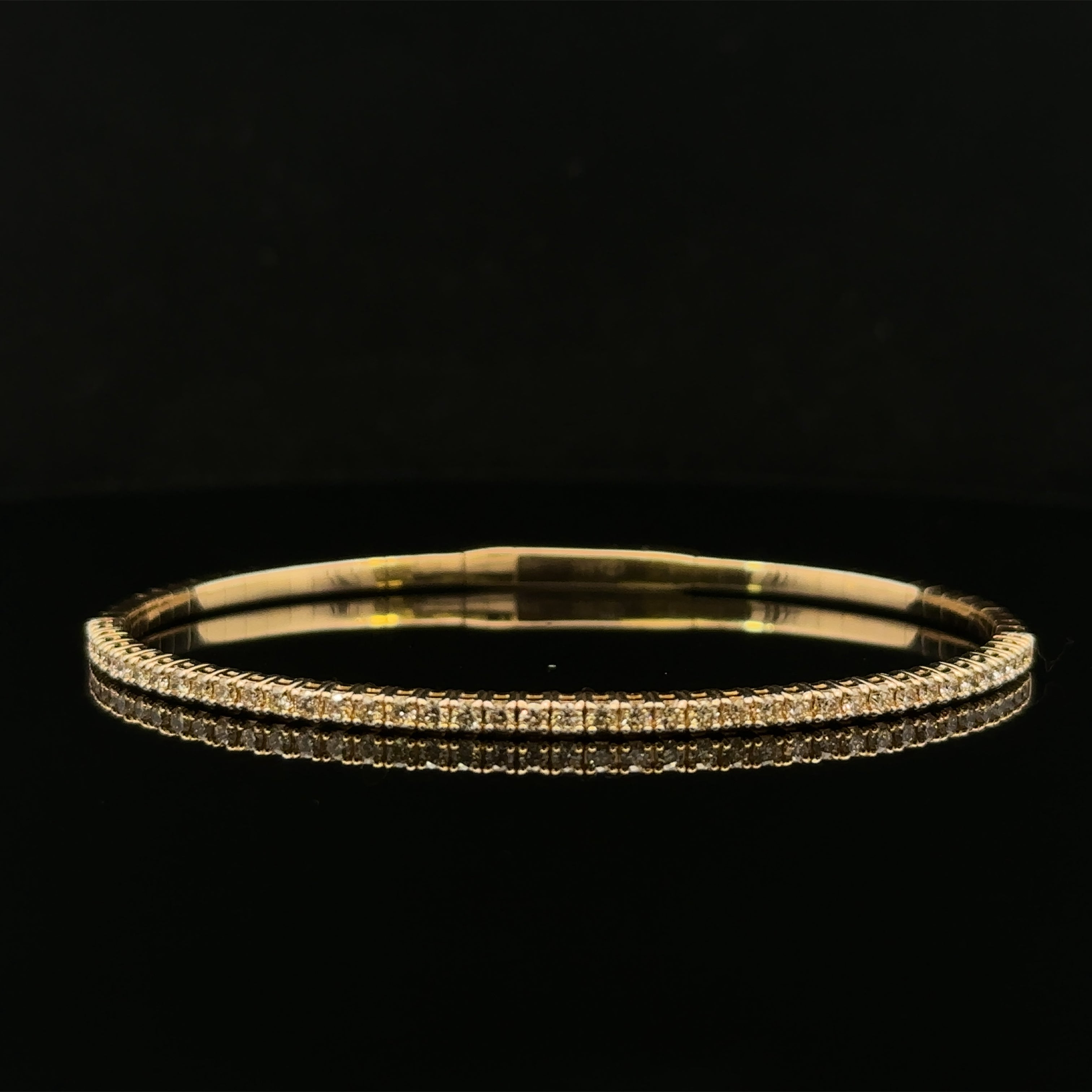 Maeve 14K Yellow Gold Polished Bangle with 1.00ct Diamonds